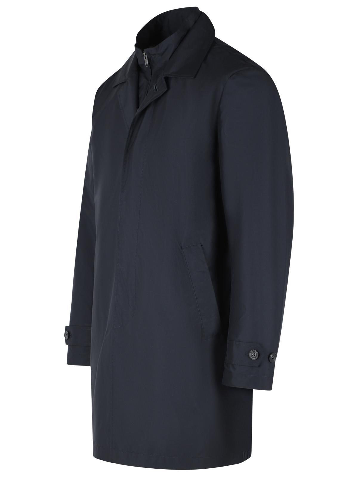 Fay 'Morning' Blue Technical Poplin Coat Men FAY