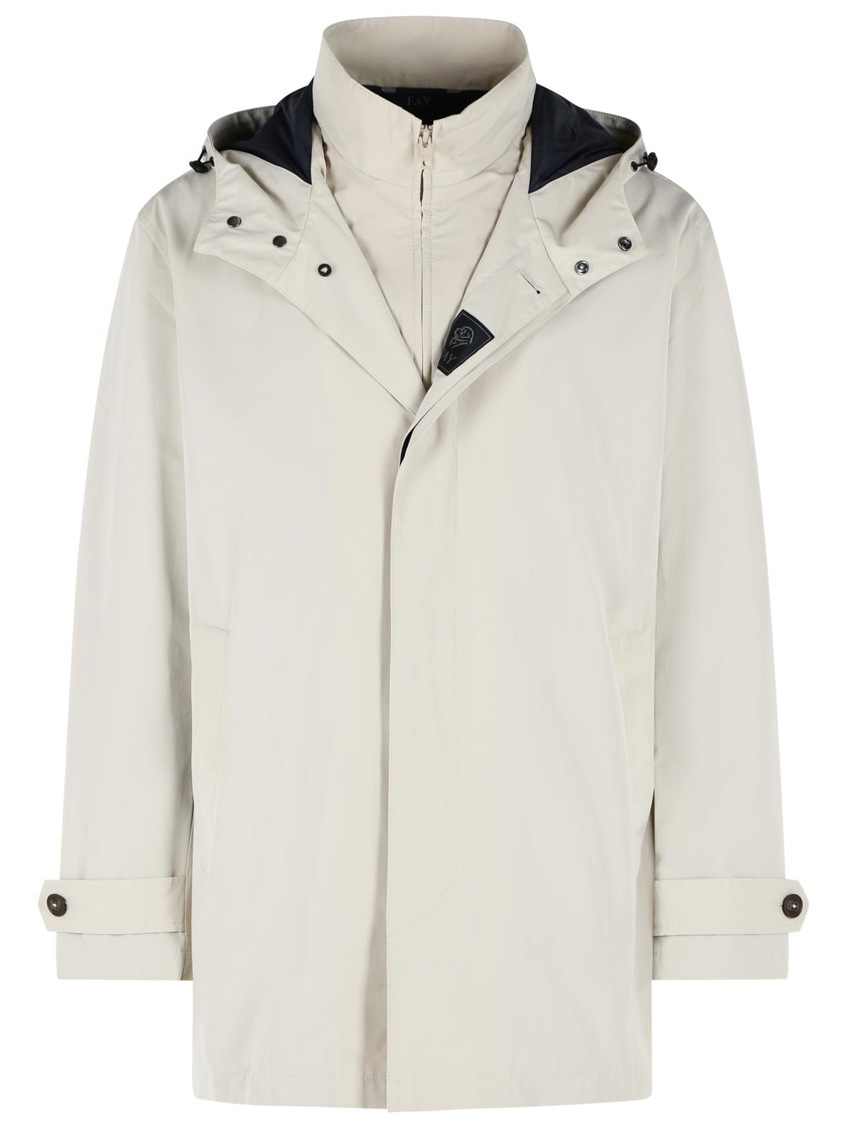 Fay 'Morning' Microfaille Parka In Beige Cotton Blend Men FAY