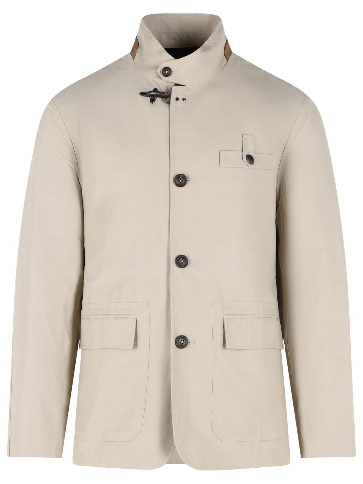 Fay 'Racing' Beige Cotton And Nylon Faille Jacket Men FAY