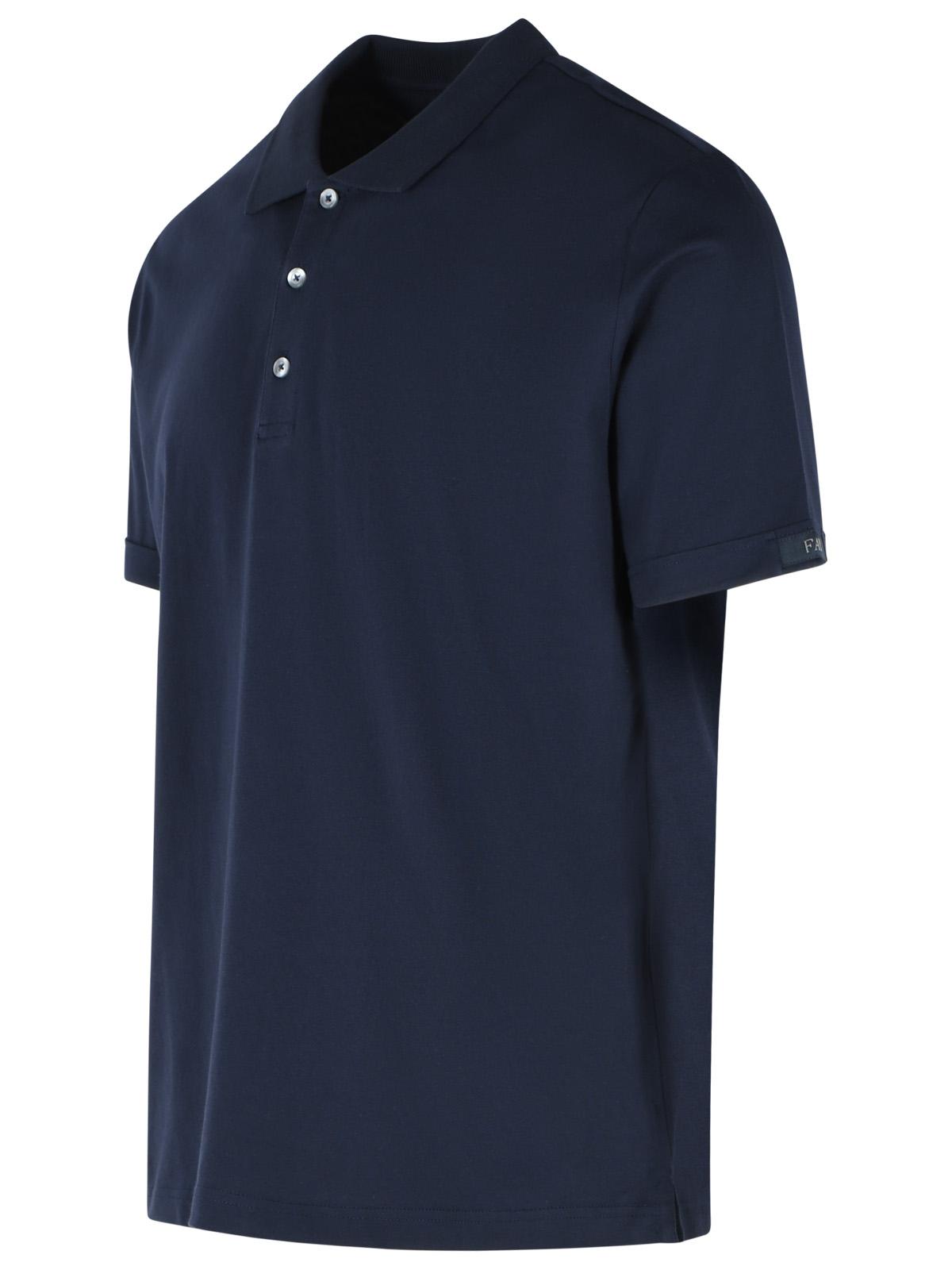 Fay Navy Cotton Polo Shirt Men