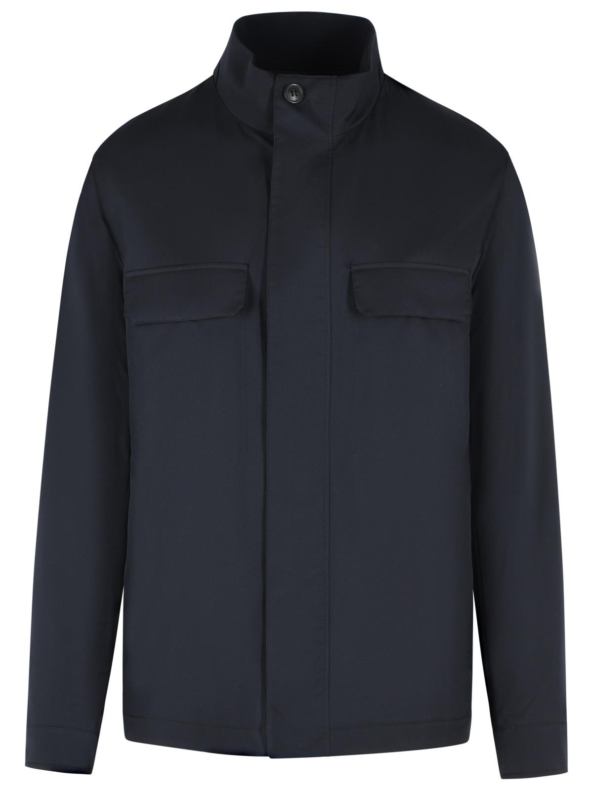 Zegna Navy Polyester Jacket Men ZEGNA