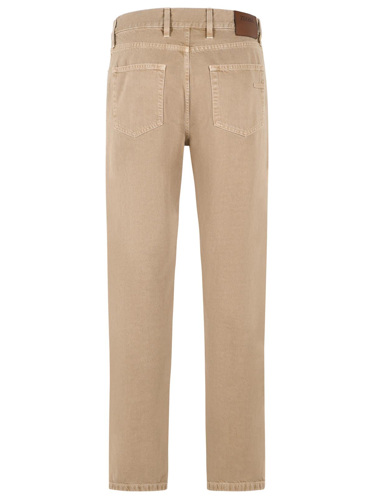 Zegna Beige Cotton Jeans Men ZEGNA