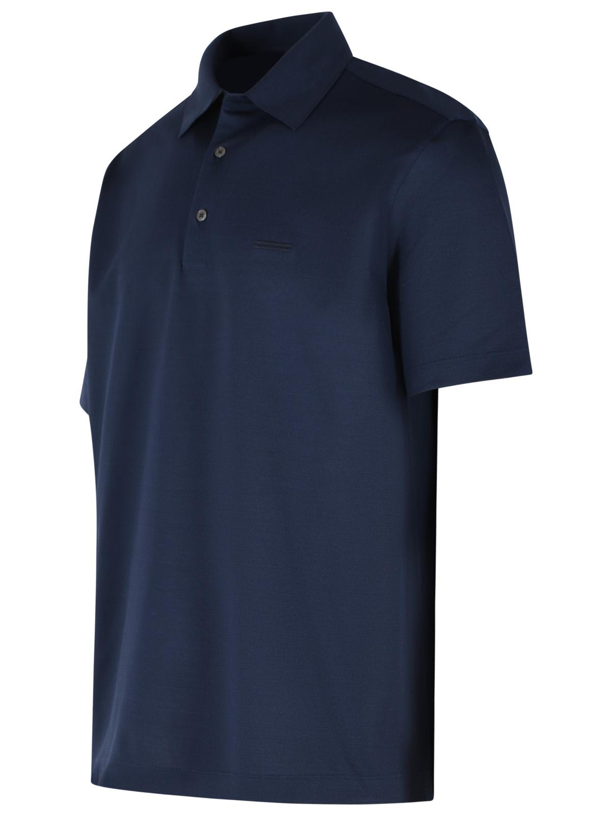 Zegna Polo Shirt In Blue Cotton Men ZEGNA