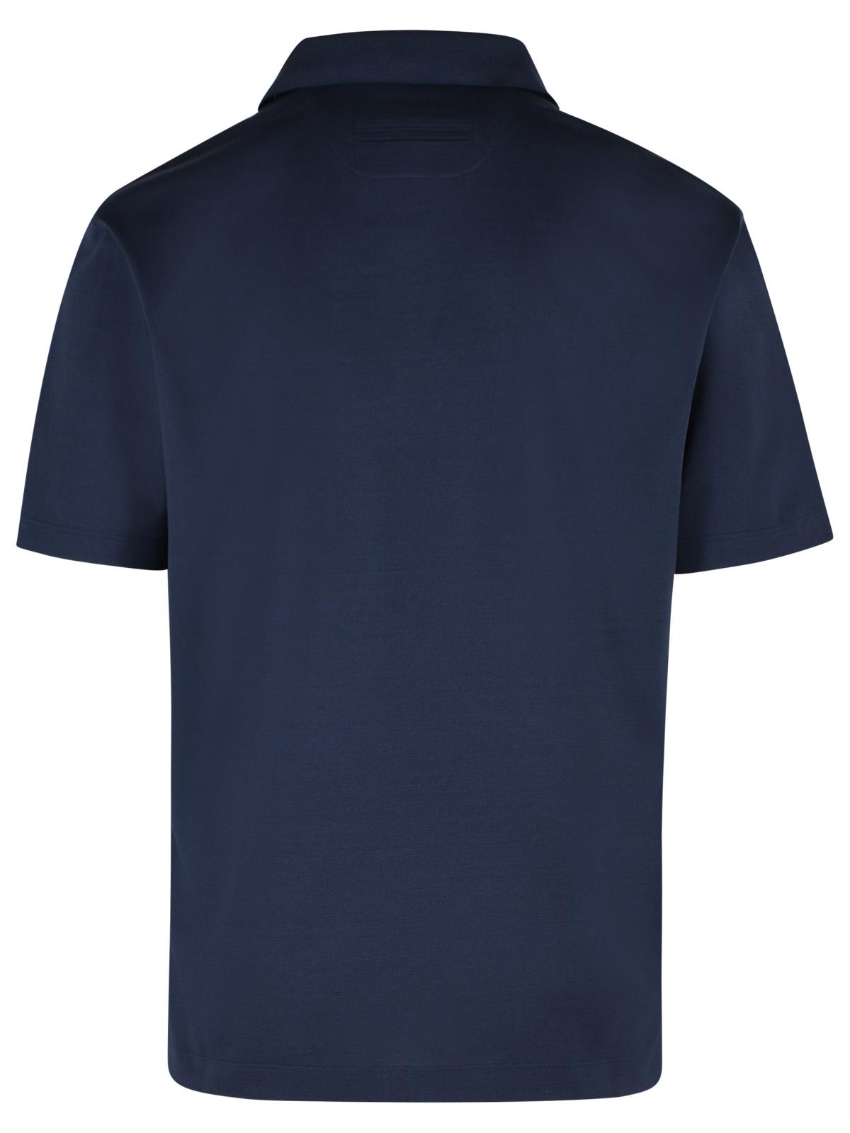 Zegna Polo Shirt In Blue Cotton Men ZEGNA