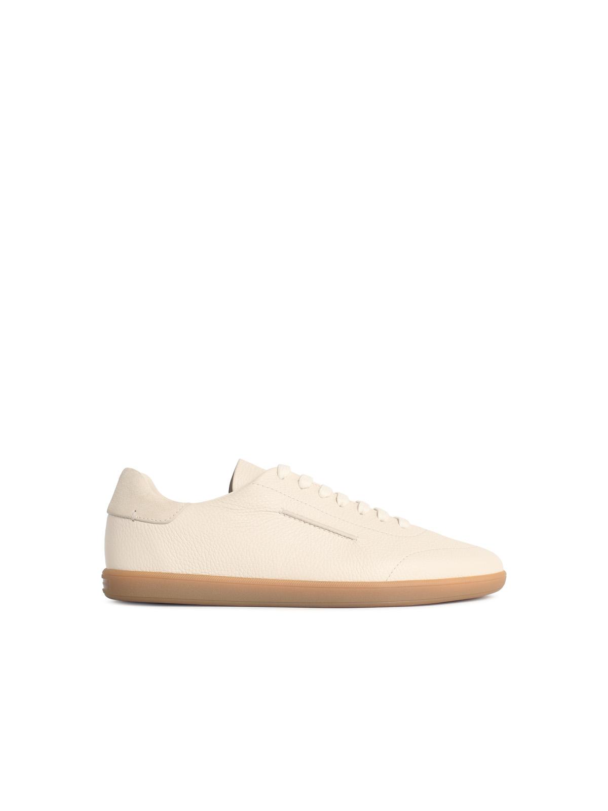 Zegna 'Low Top' Beige Leather Sneakers Men ZEGNA