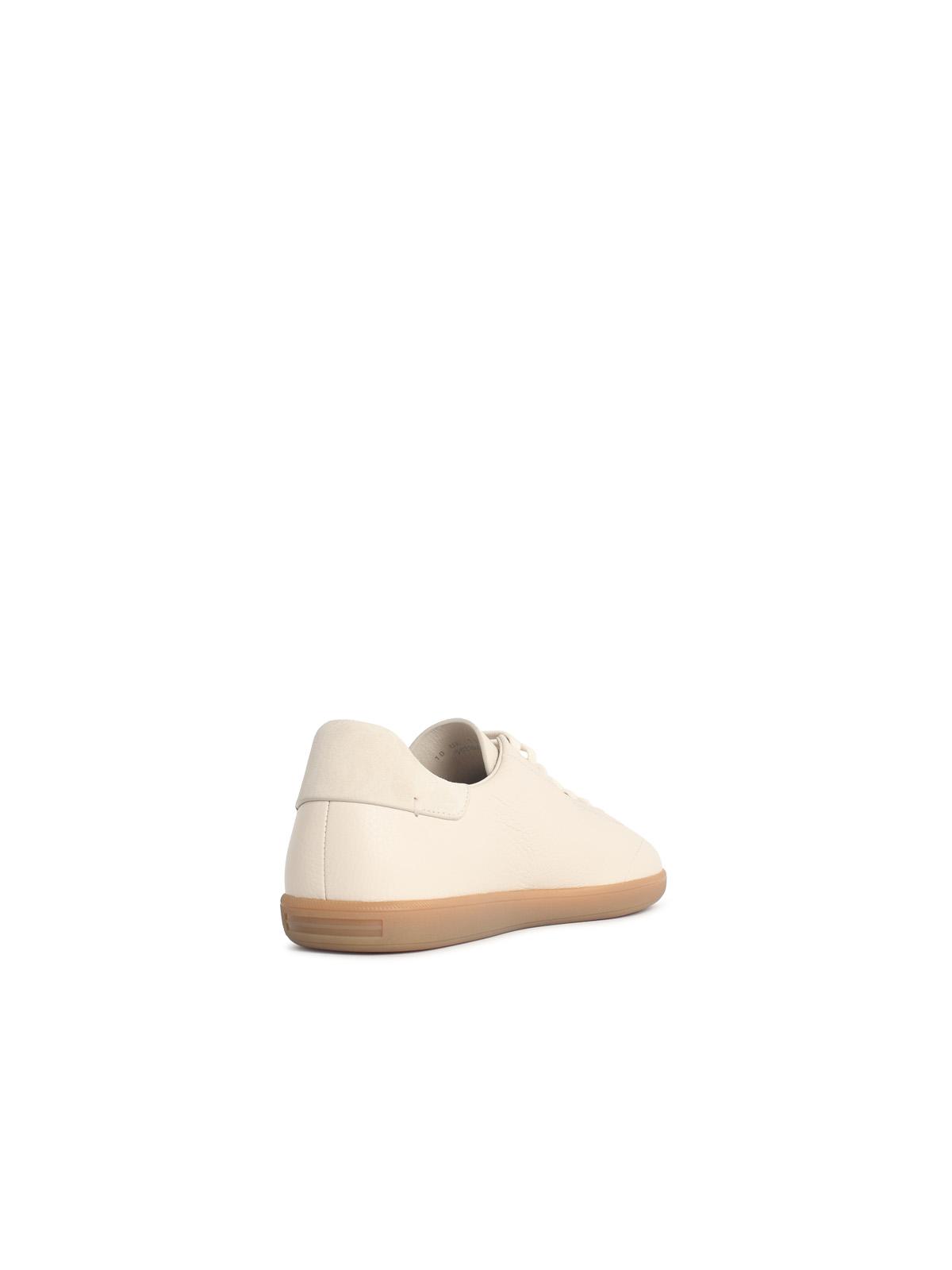 Zegna 'Low Top' Beige Leather Sneakers Men ZEGNA