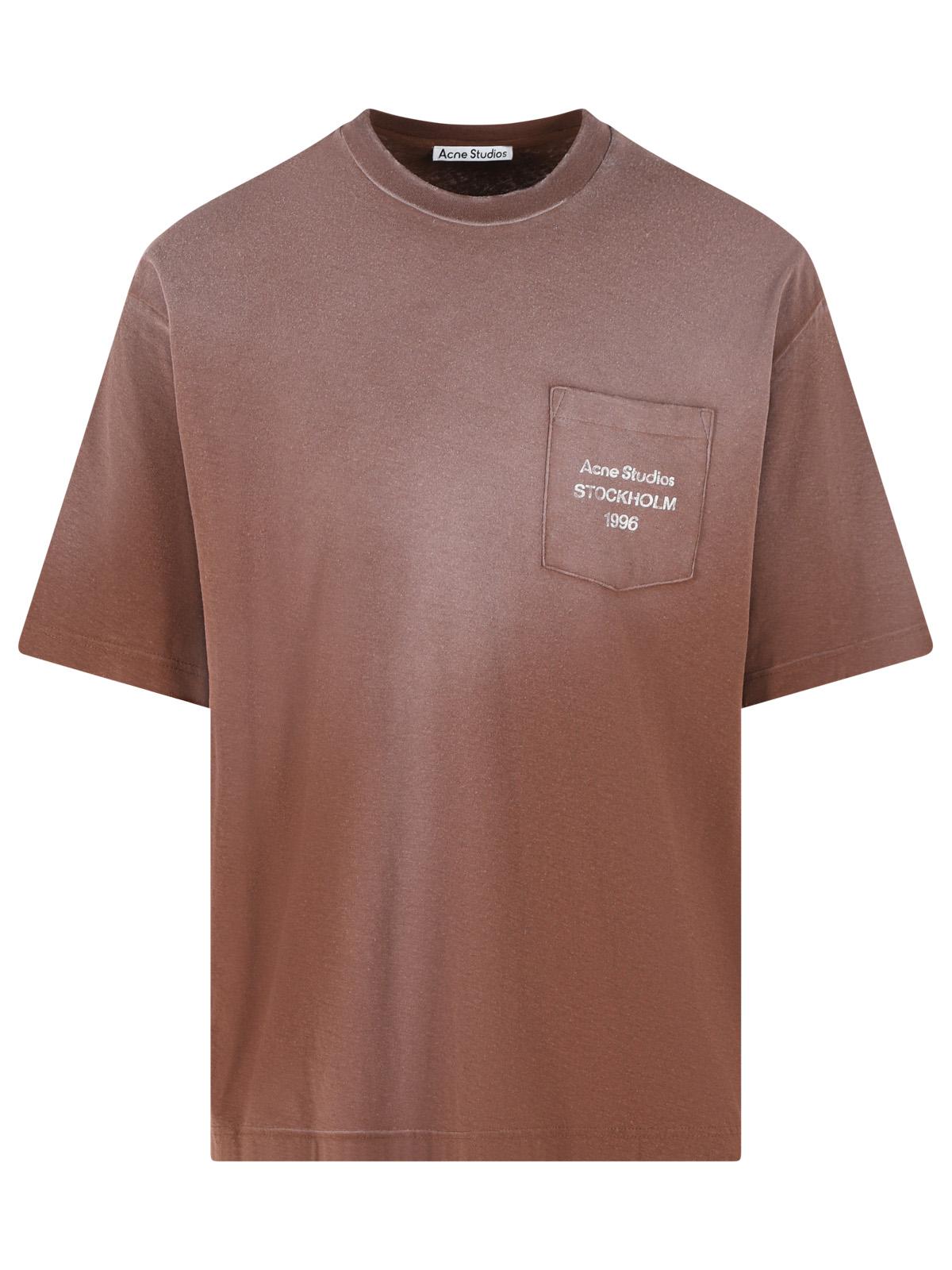 Acne Studios Brown Cotton And Linen T-Shirt Women ACNE STUDIOS