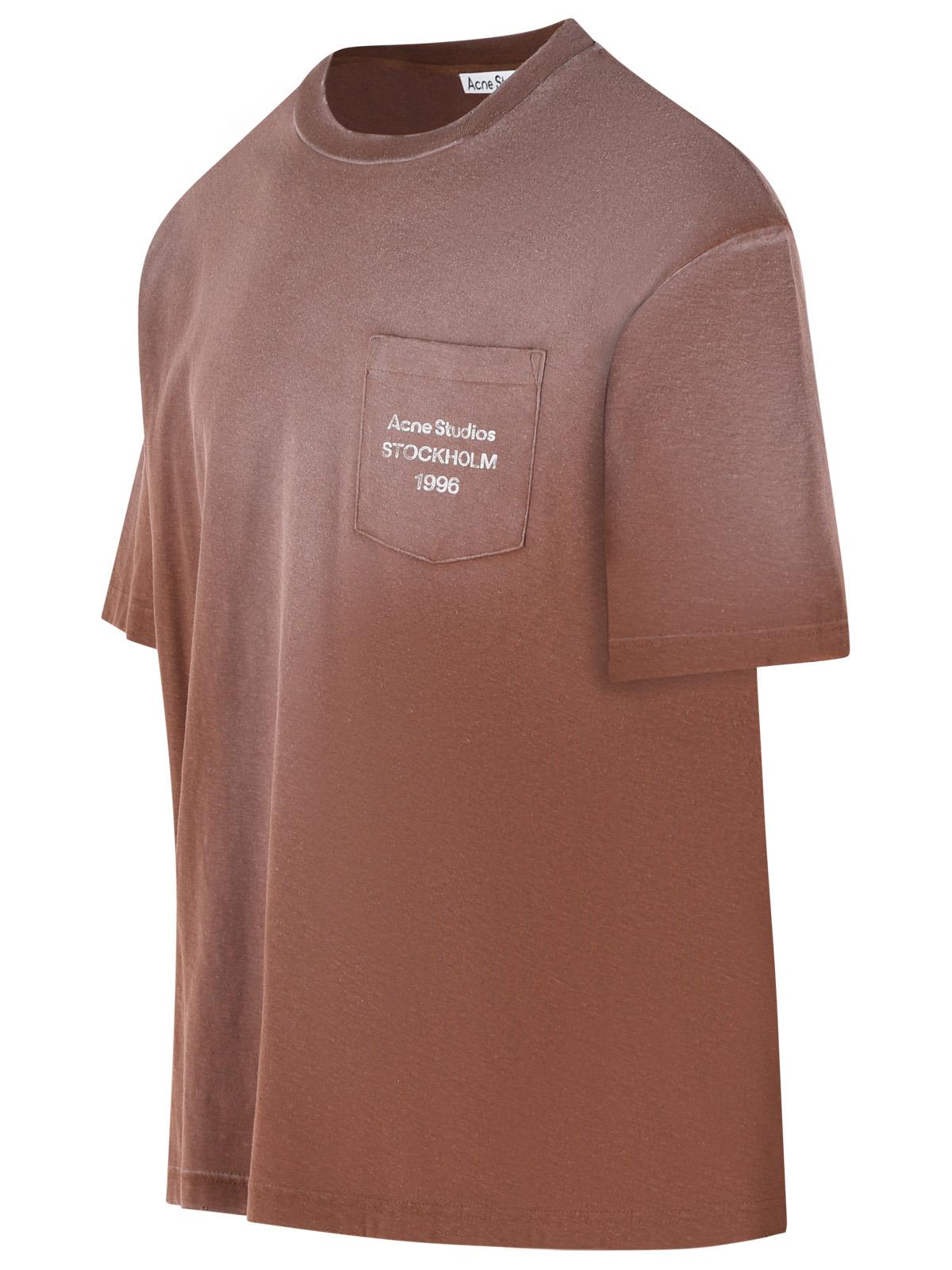 Acne Studios Brown Cotton And Linen T-Shirt Women ACNE STUDIOS