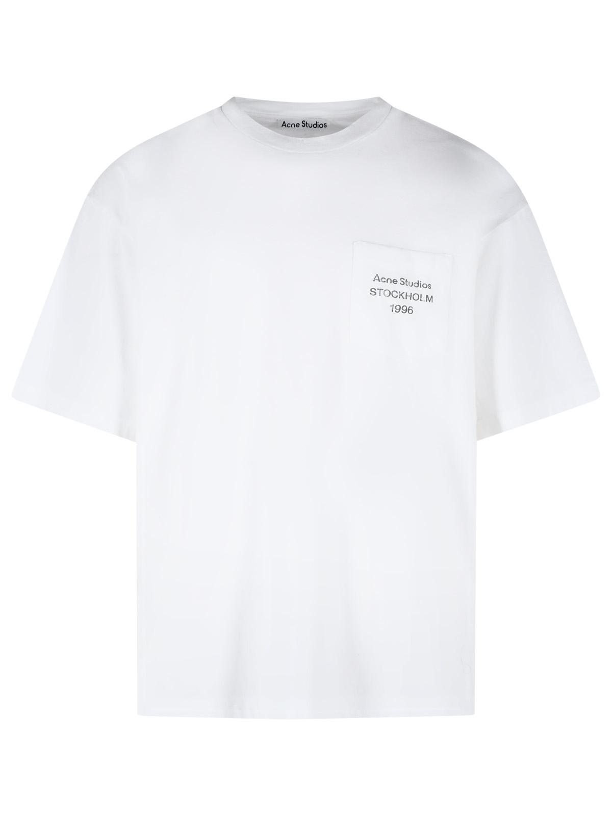 Acne Studios White Cotton And Linen T-Shirt Women ACNE STUDIOS