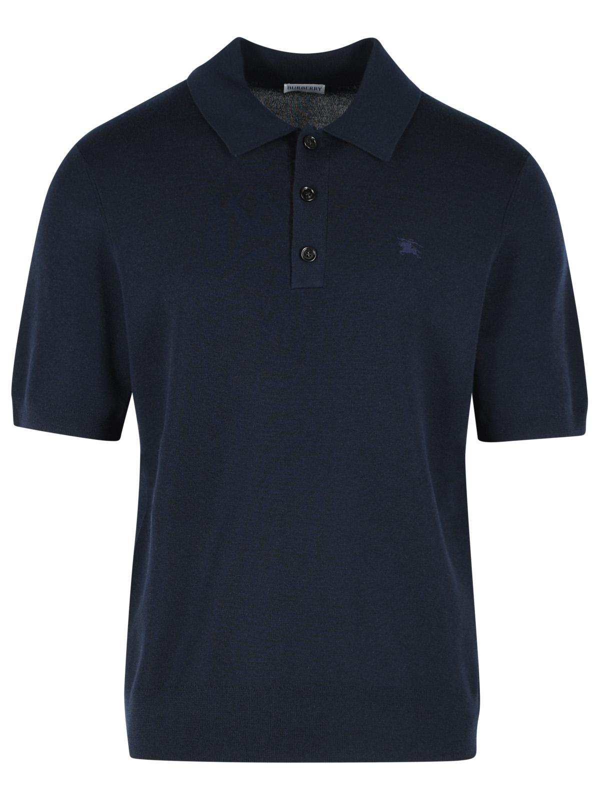 Burberry 'Marcus' Navy Cashmere Polo Shirt Men BURBERRY