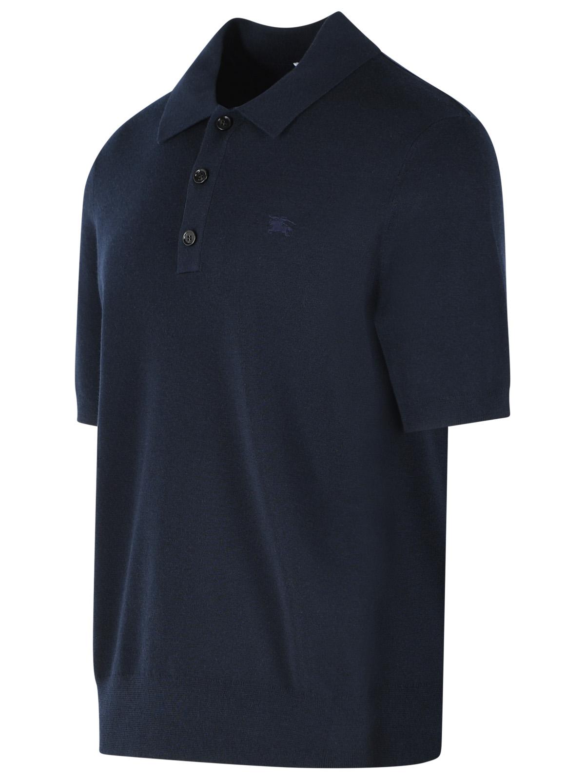 Burberry 'Marcus' Navy Cashmere Polo Shirt Men BURBERRY