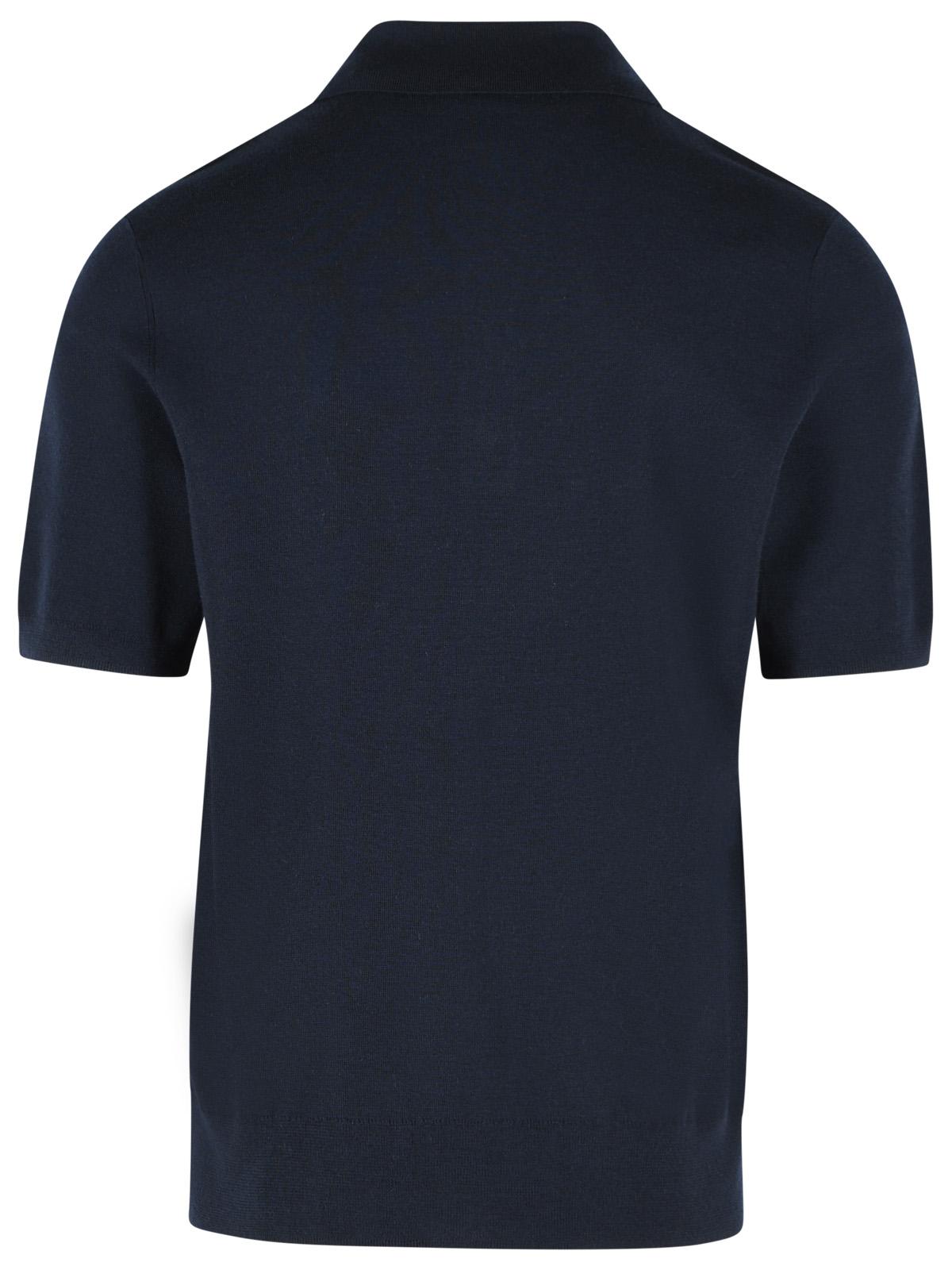 Burberry 'Marcus' Navy Cashmere Polo Shirt Men BURBERRY