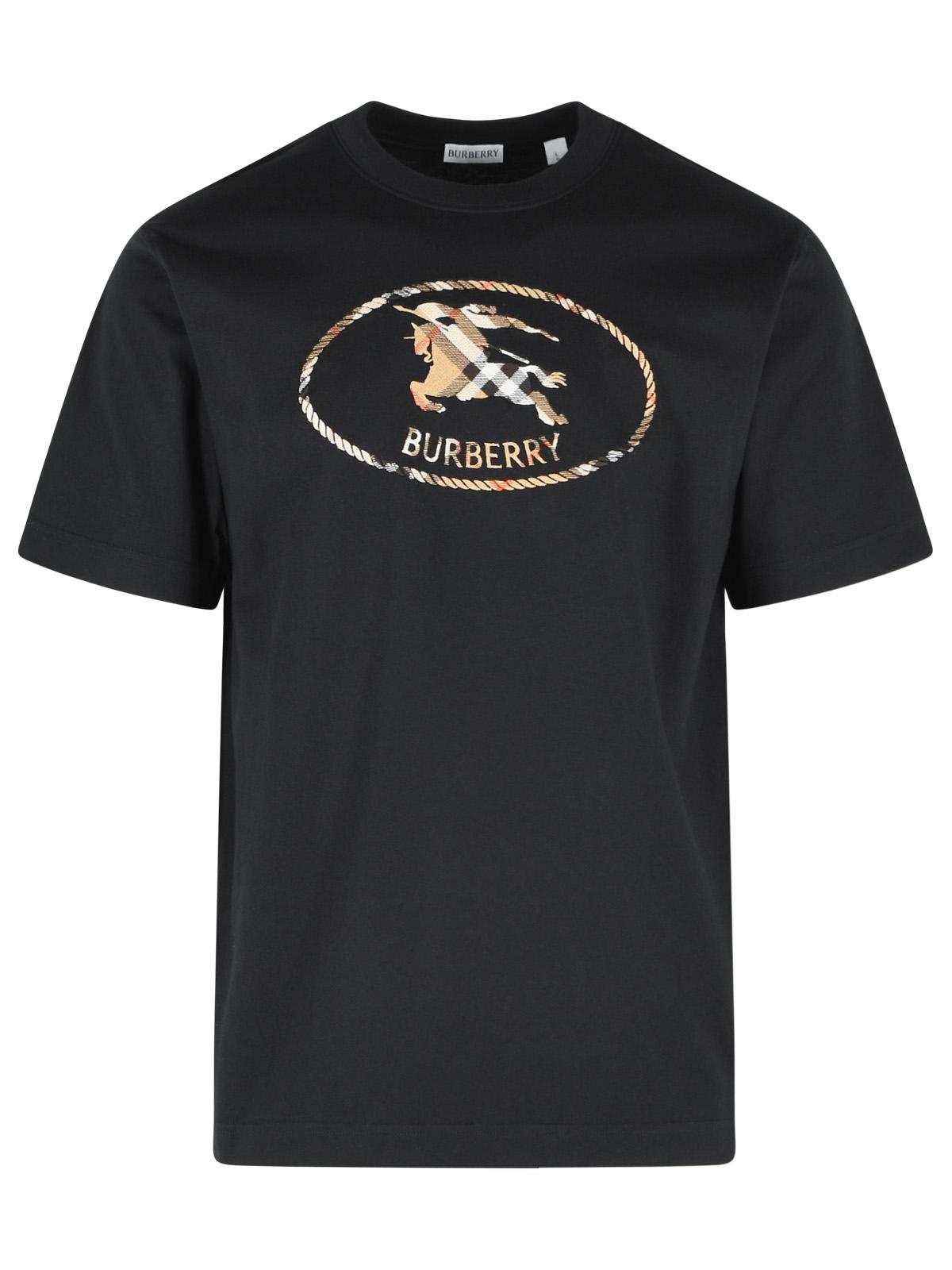 Burberry 'Seth' Black Cotton T-Shirt Men BURBERRY