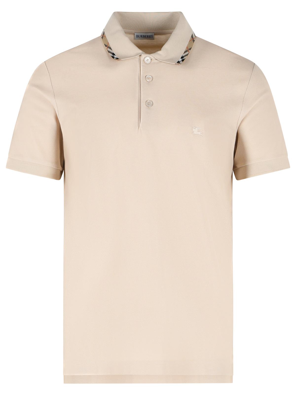 Burberry Begie 'Eddie' Cotton Polo Shirt Men BURBERRY