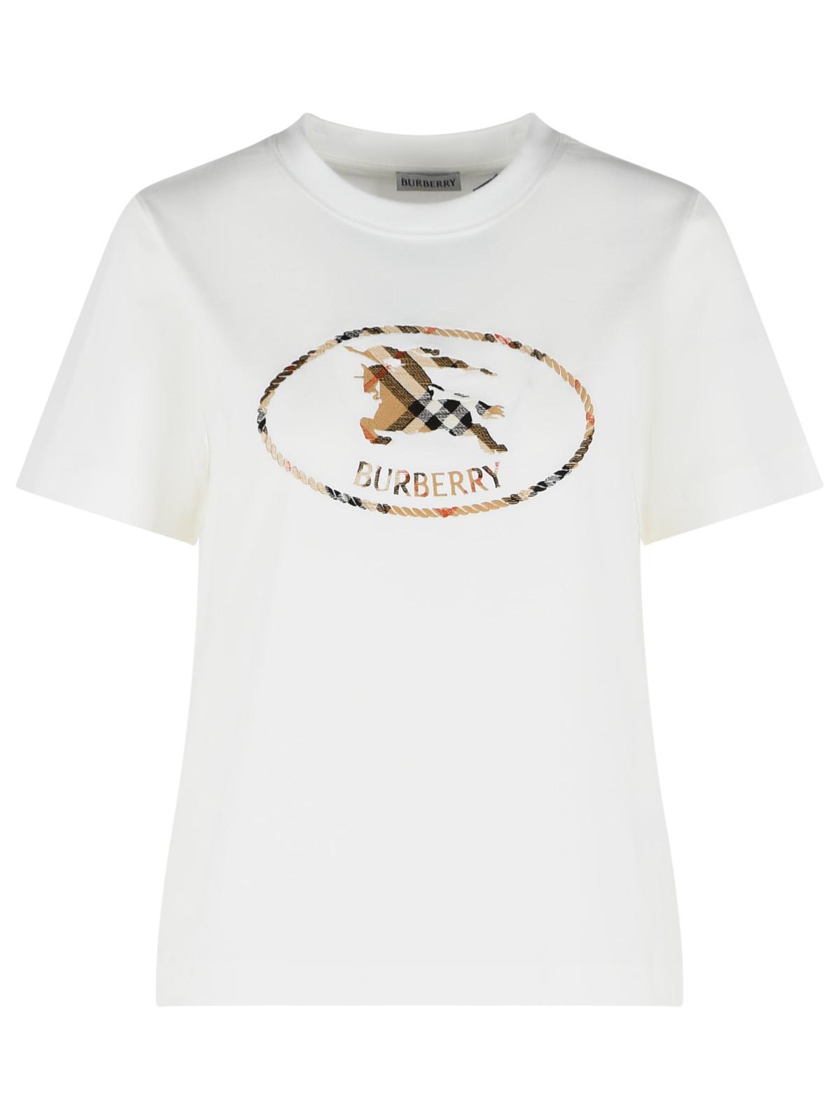 Burberry 'Frankie' White Cotton T-Shirt Women BURBERRY