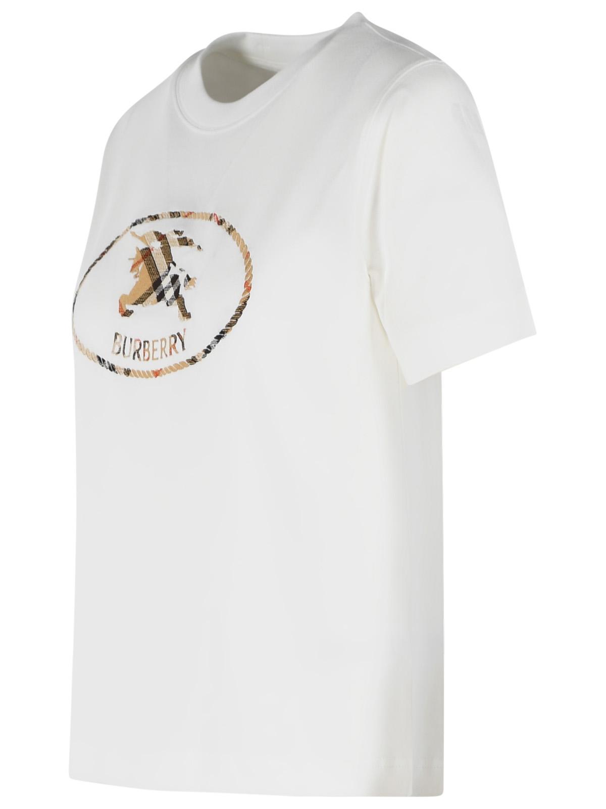 Burberry 'Frankie' White Cotton T-Shirt Women BURBERRY