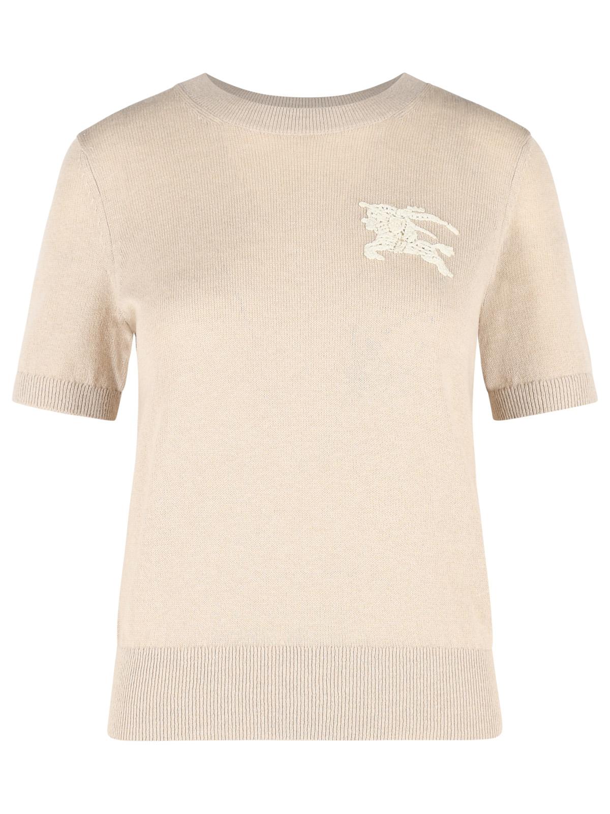 Burberry 'Anisa' Beige Cotton And Wool Sweater Women BURBERRY