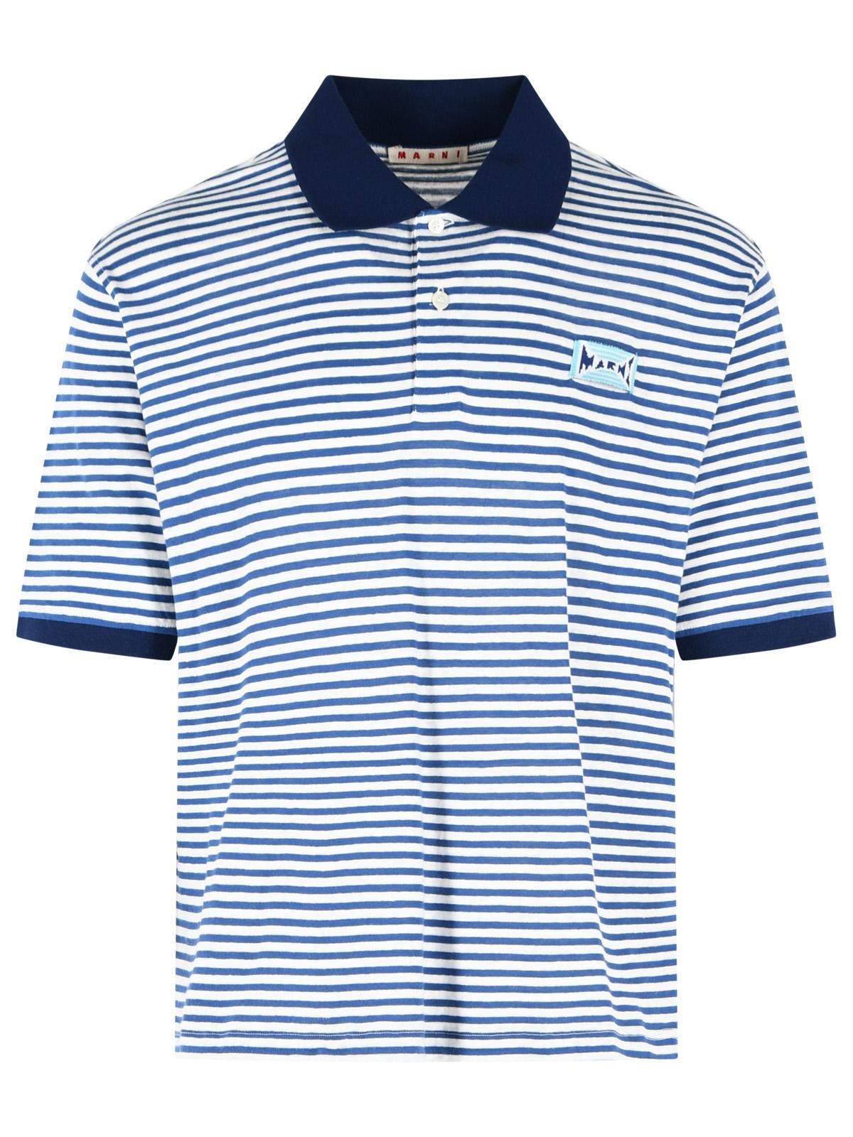 Marni Two-Tone Linen Blend Polo Shirt Men MARNI