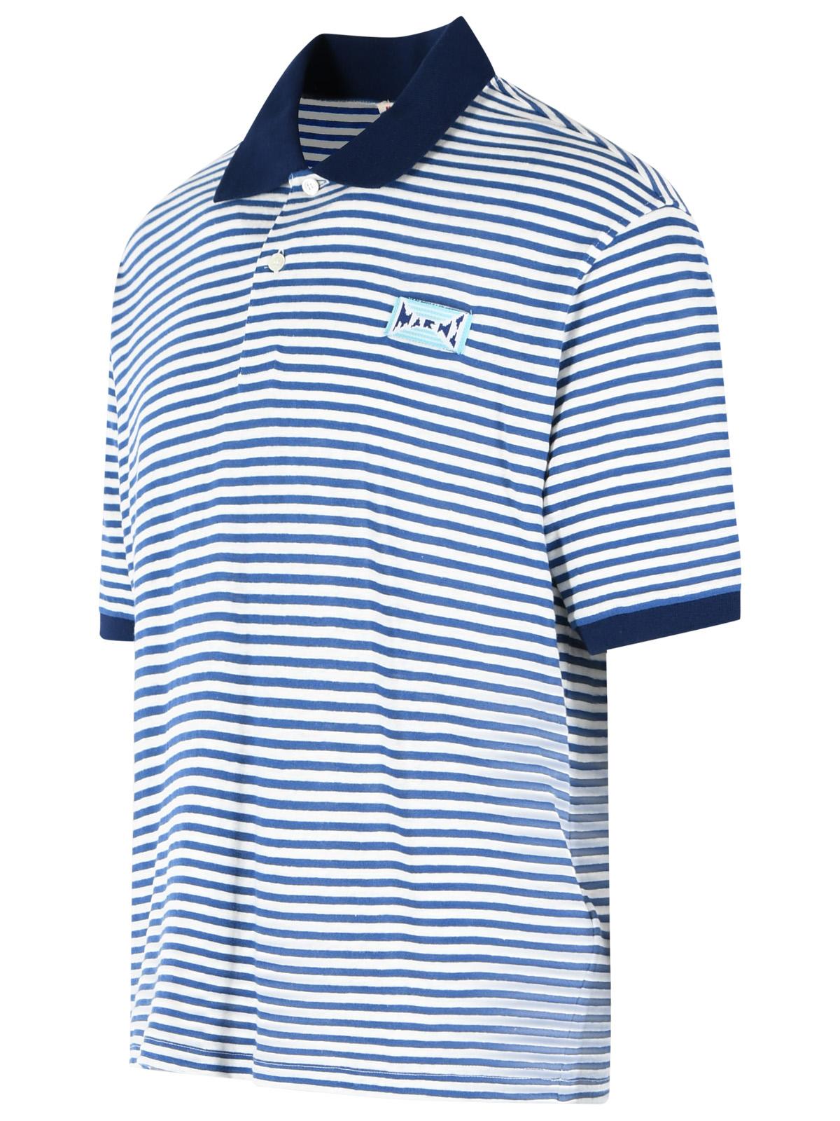 Marni Two-Tone Linen Blend Polo Shirt Men MARNI