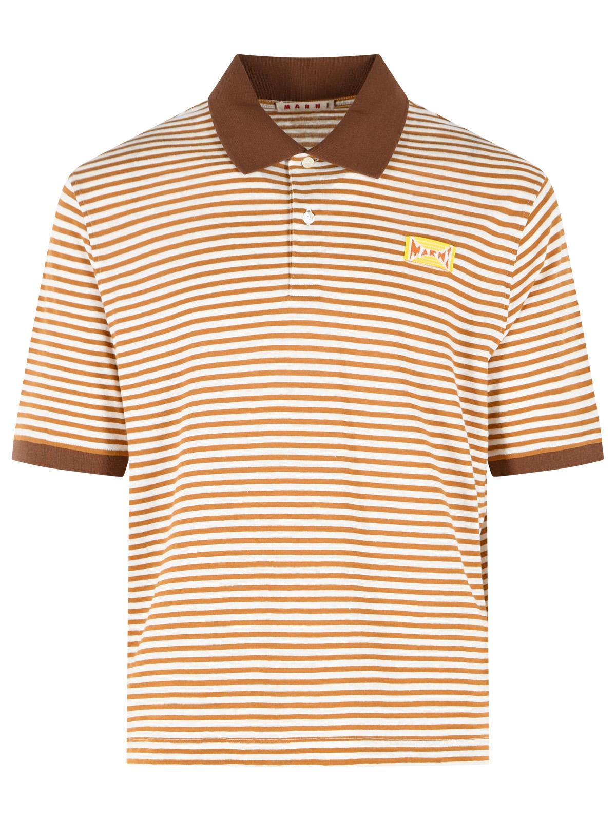 Marni Two-Tone Linen Blend Polo Shirt Men MARNI