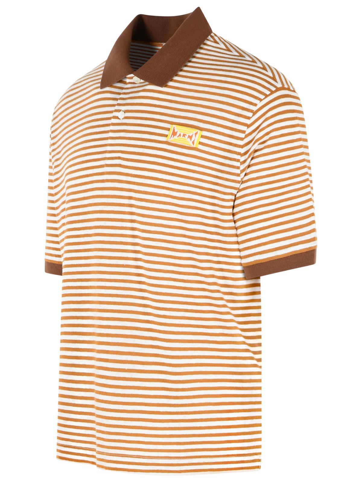 Marni Two-Tone Linen Blend Polo Shirt Men MARNI