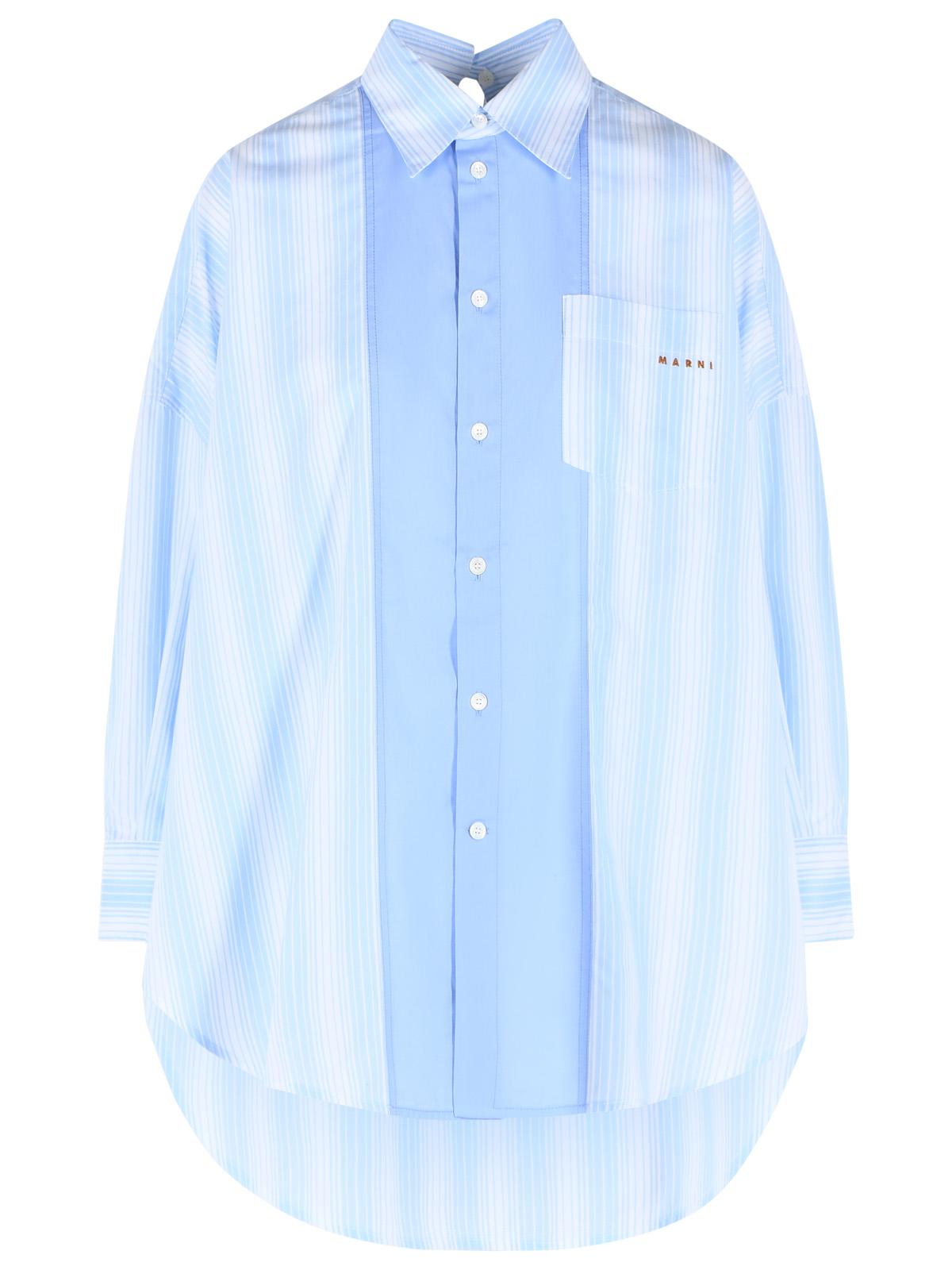 Marni Light Blue Cotton Poplin Shirt Women MARNI