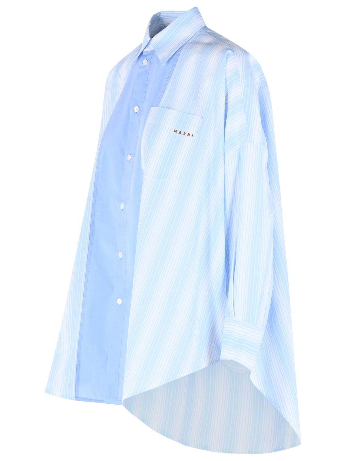 Marni Light Blue Cotton Poplin Shirt Women MARNI