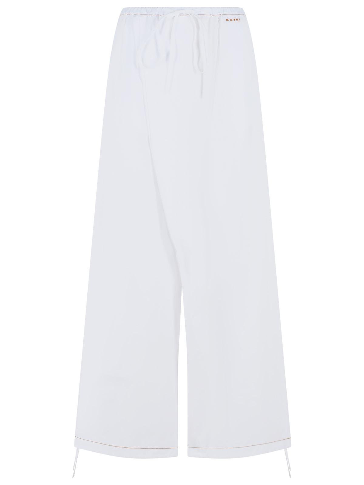 Marni White Cotton Pants Women MARNI