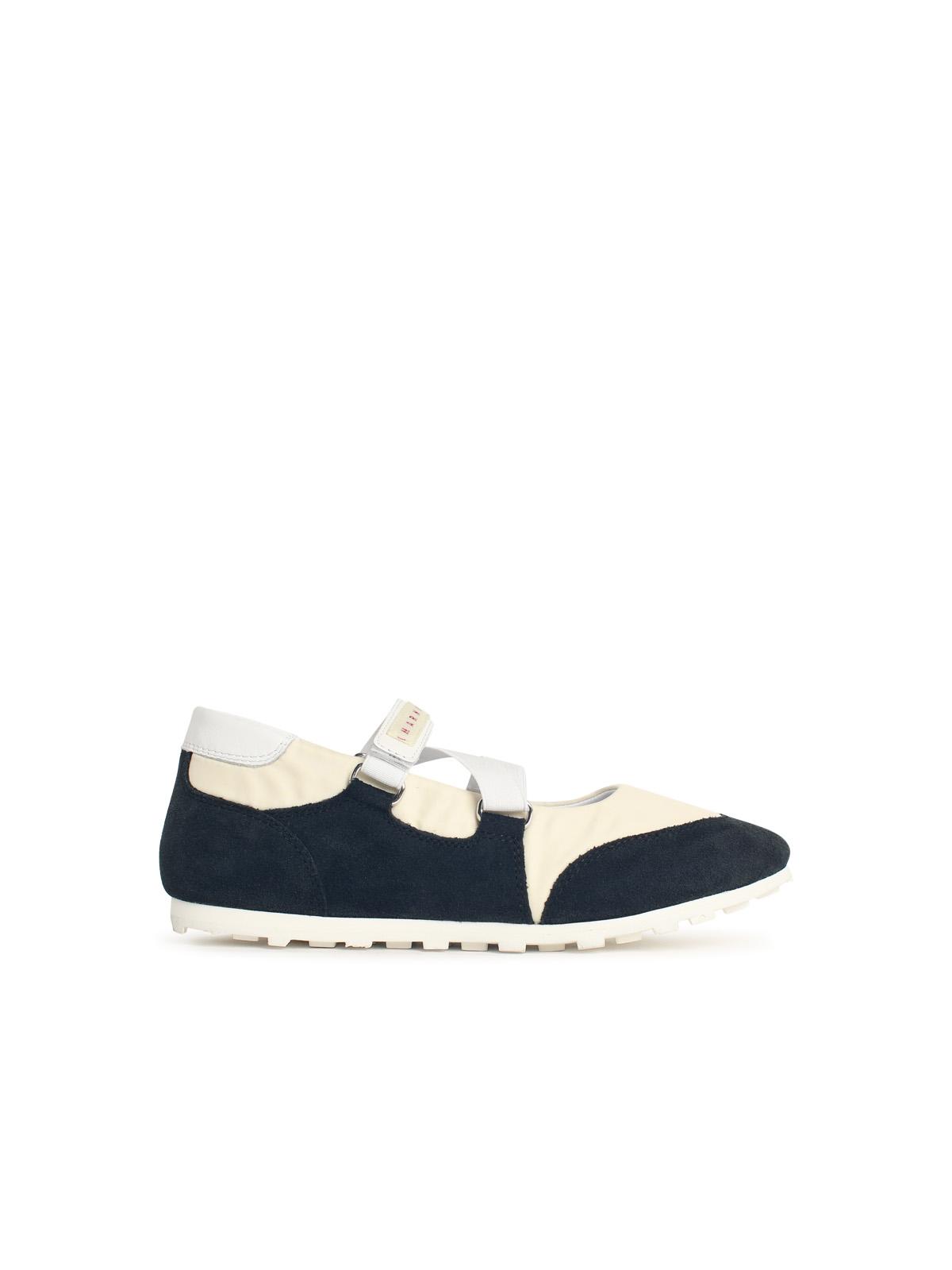 Marni Balerina In Fabric And Black Suede Women MARNI