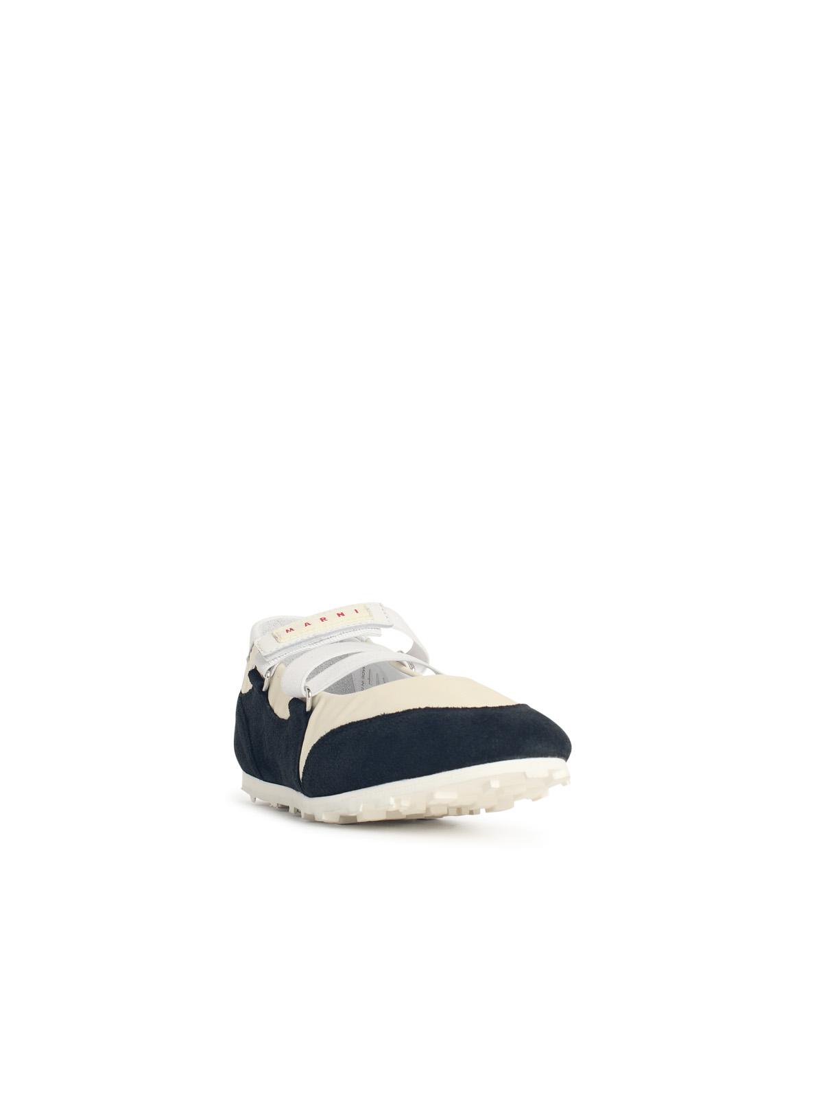 Marni Balerina In Fabric And Black Suede Women MARNI