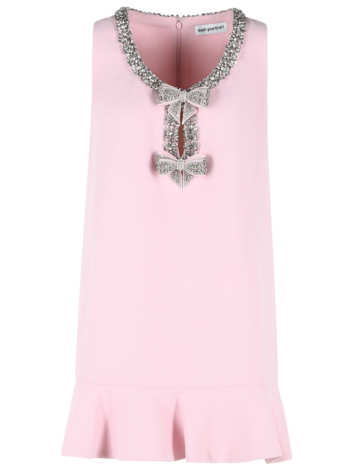 Self Portrait 'Bonded' Pink Polyester Dress Women SELF-PORTRAIT