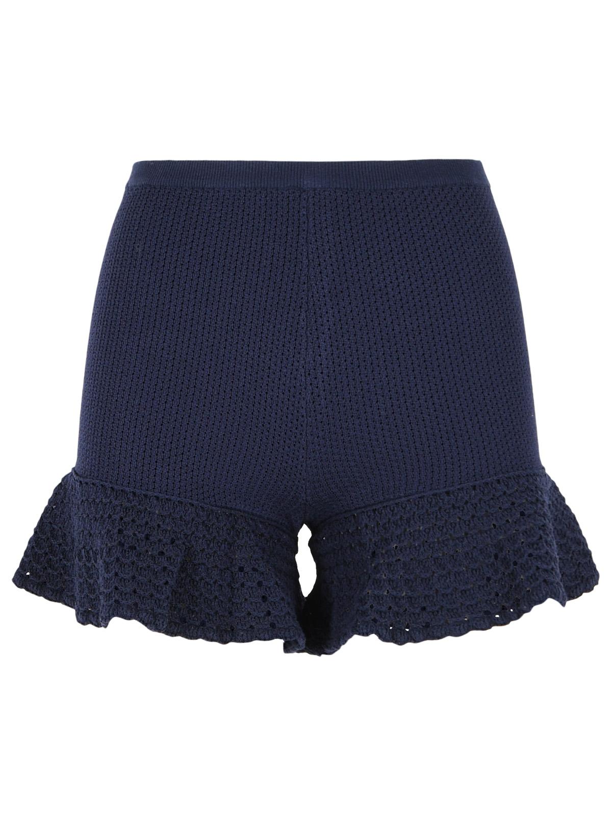 Self Portrait Navy Blue Viscose Blend Shorts Women SELF-PORTRAIT