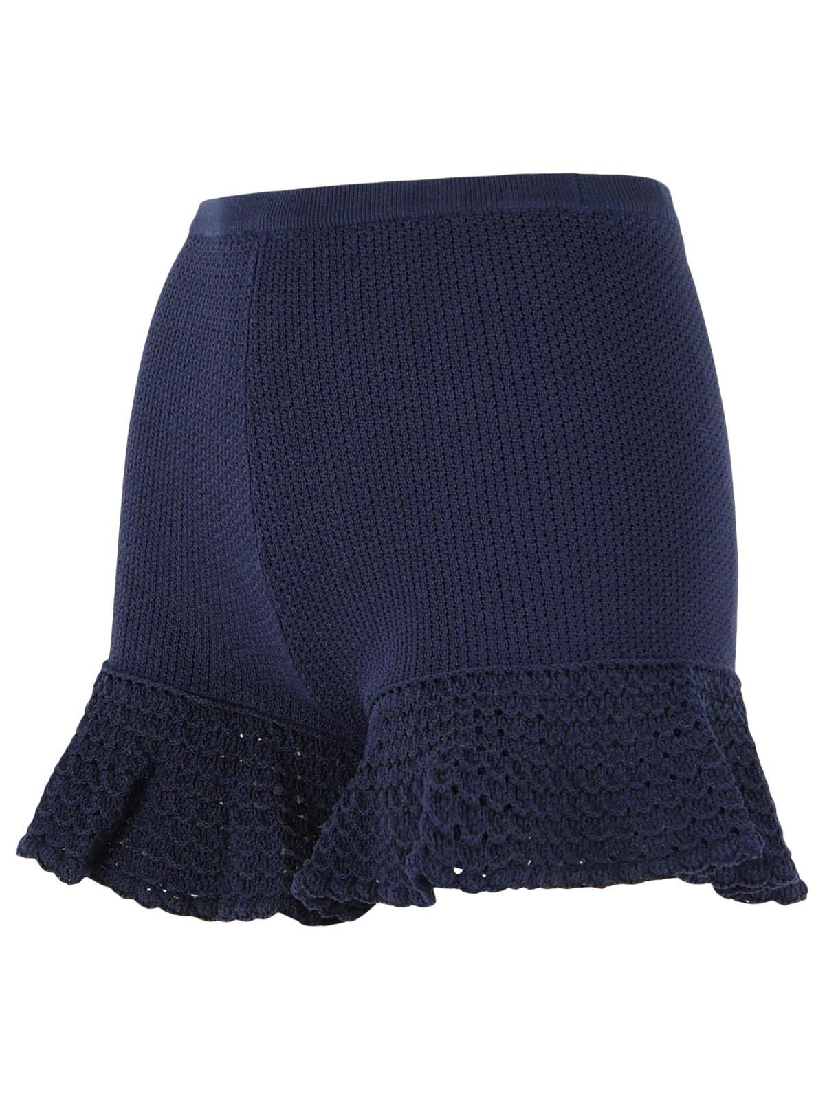 Self Portrait Navy Blue Viscose Blend Shorts Women SELF-PORTRAIT