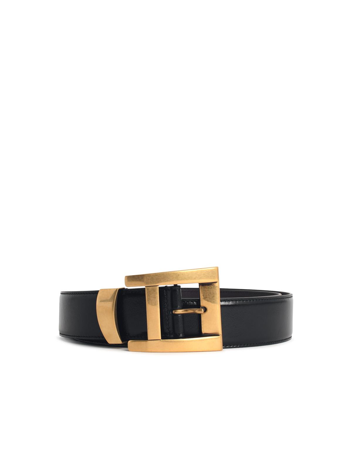 Versace Black Leather Belt Men VERSACE