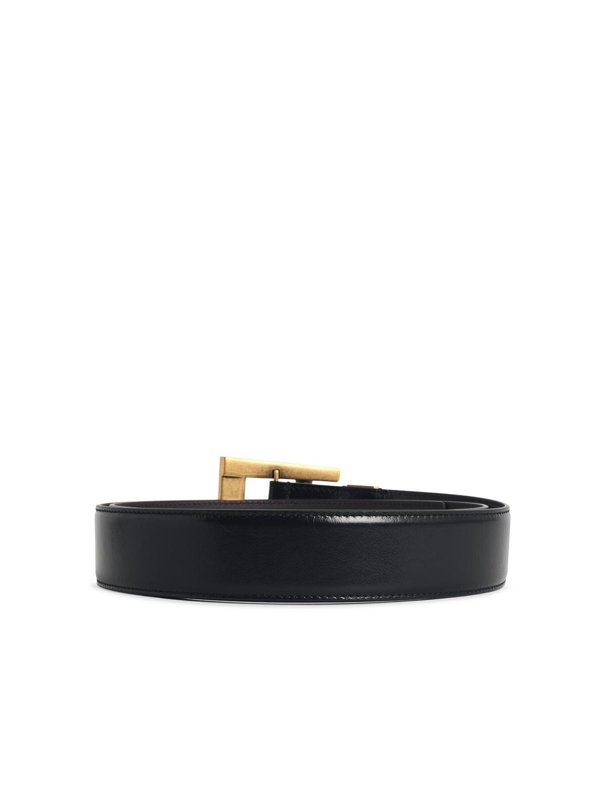Versace Black Leather Belt Men VERSACE