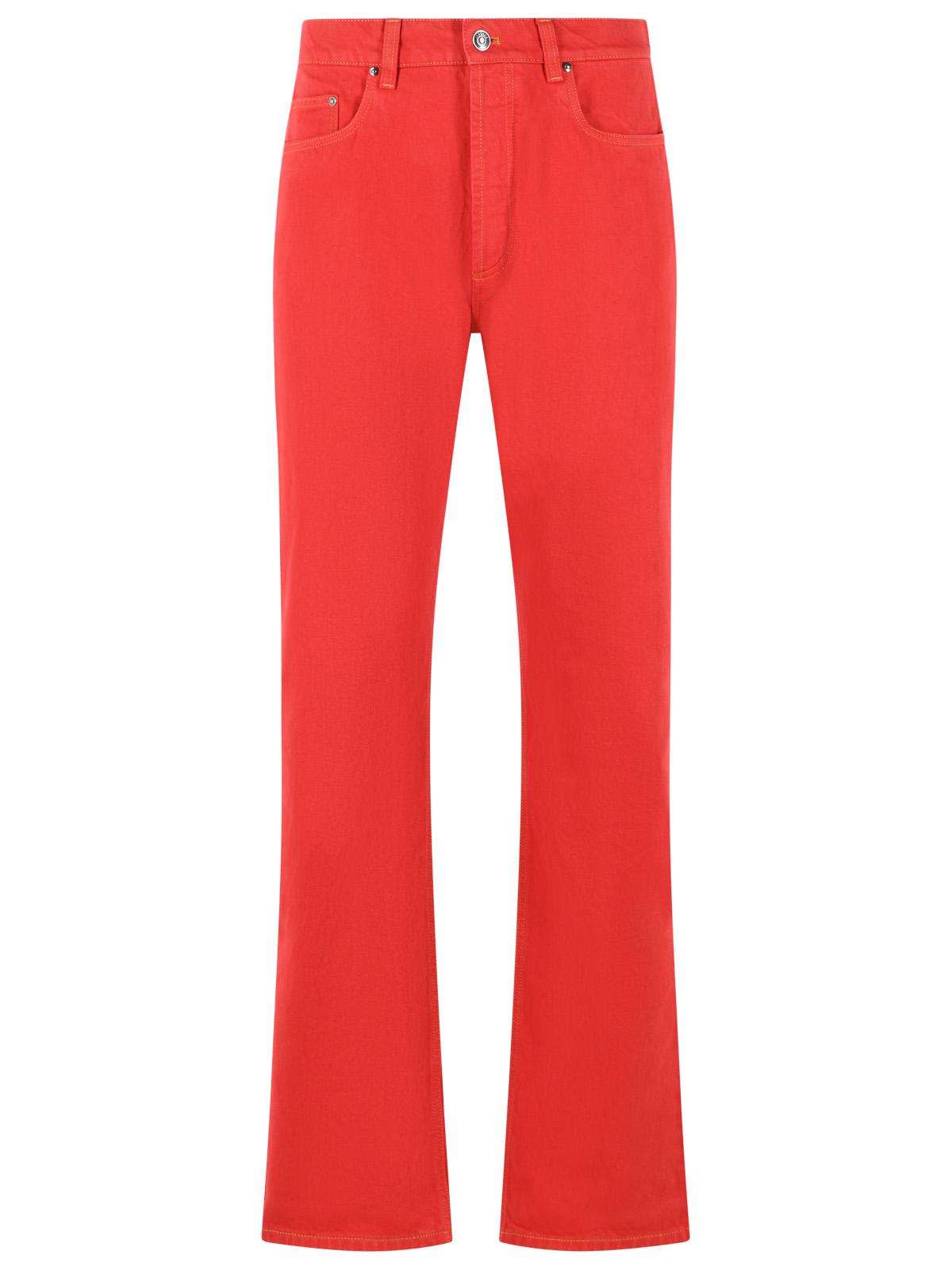 Versace Red Cotton Straight Jeans Men VERSACE