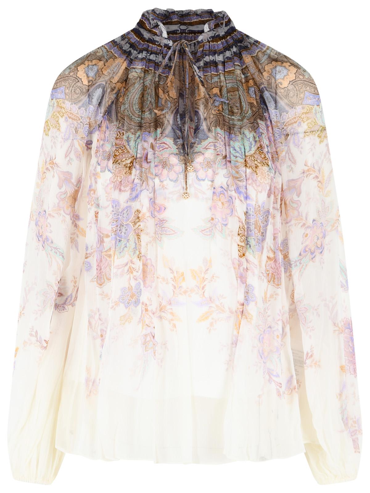 Zimmermann 'Luna Billow' Viscose Cream Blouse Women ZIMMERMANN