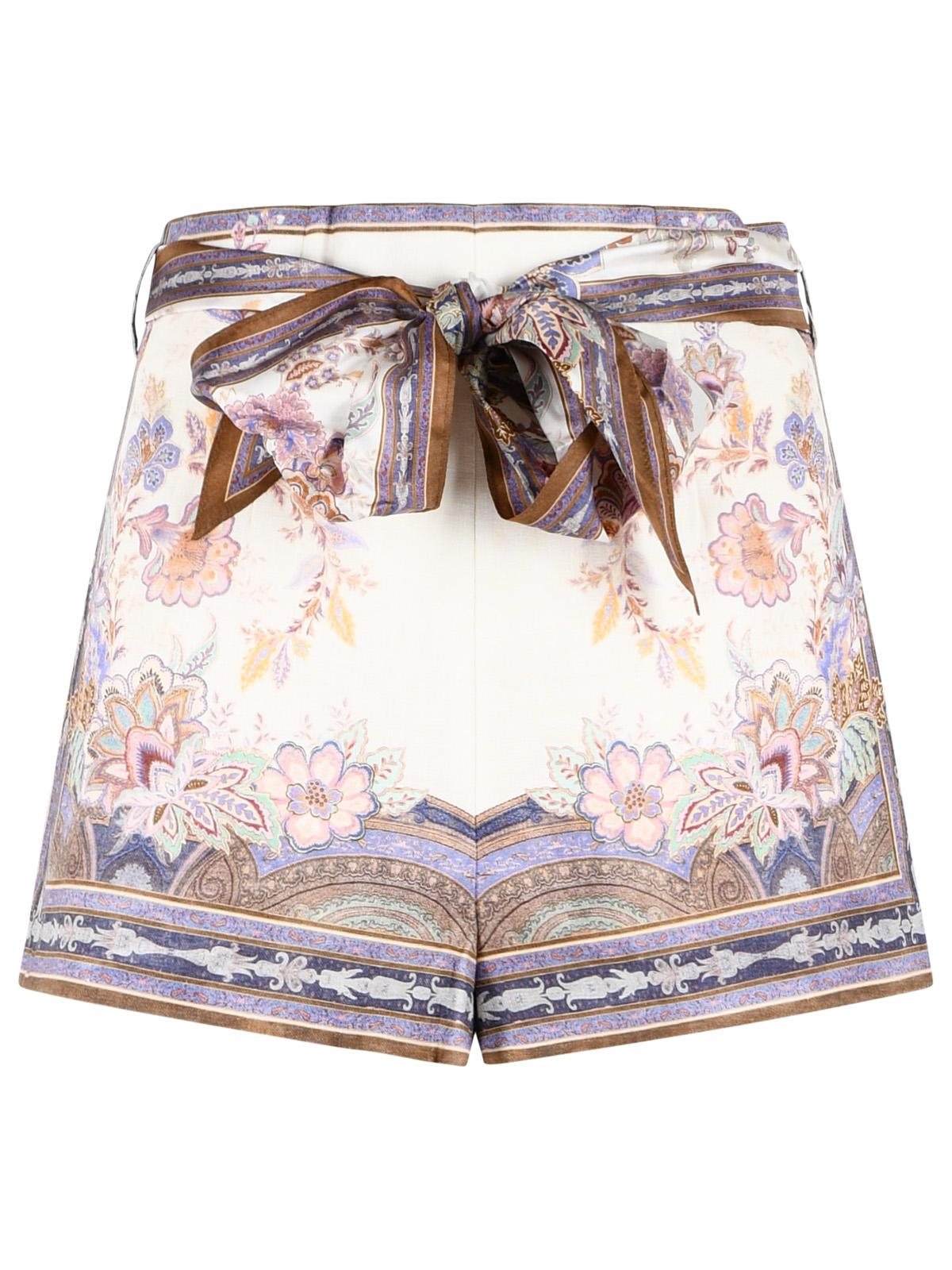 Zimmermann 'Luna' Cream Linen Shorts Women ZIMMERMANN