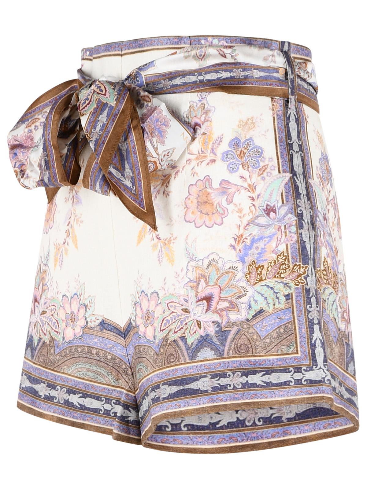 Zimmermann 'Luna' Cream Linen Shorts Women ZIMMERMANN