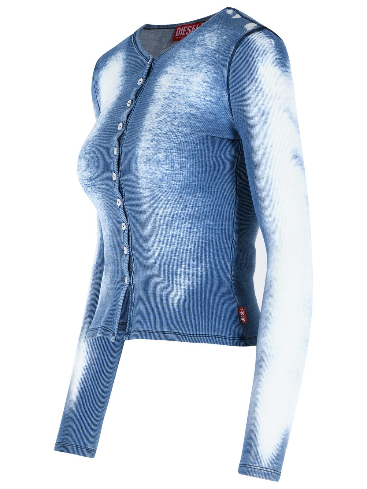 Diesel 'Gabriel' Light Blue Stretch Cotton T-Shirt Women DIESEL