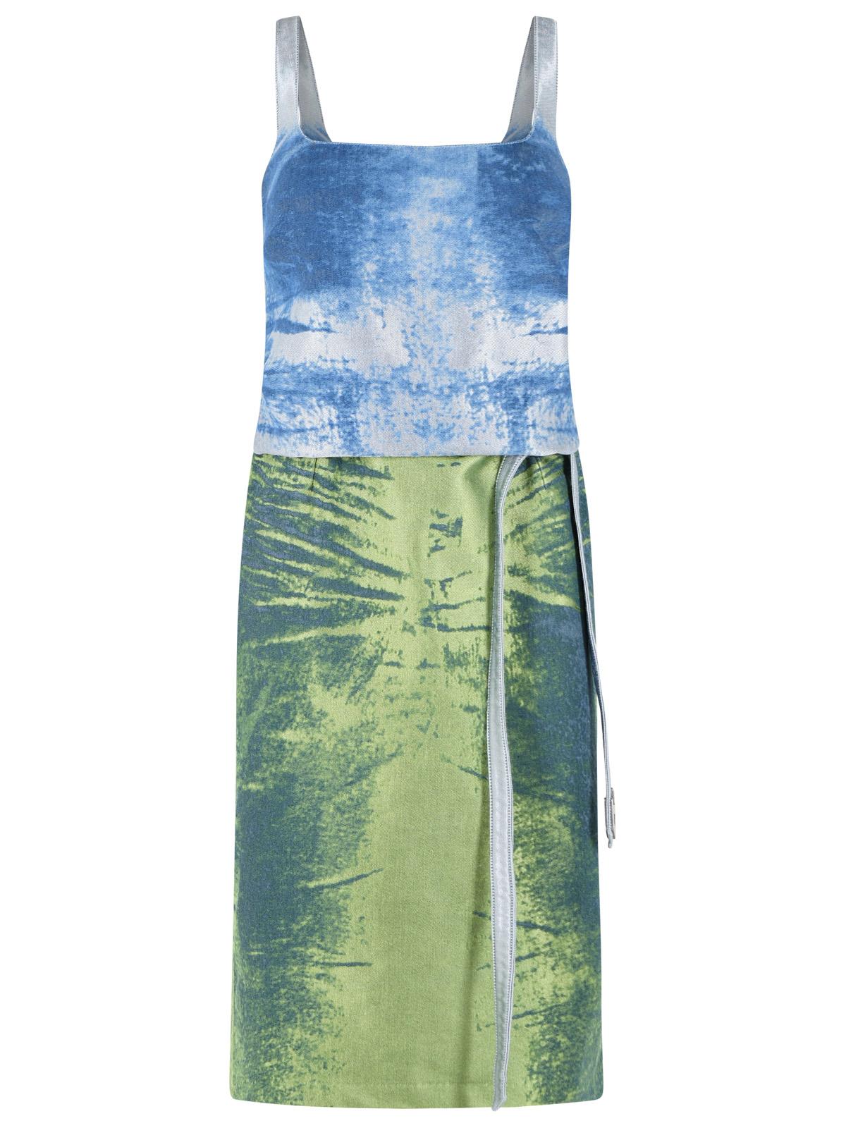 Diesel 'Sanat' Dress In Blue And Green Cotton Blend Women DIESEL