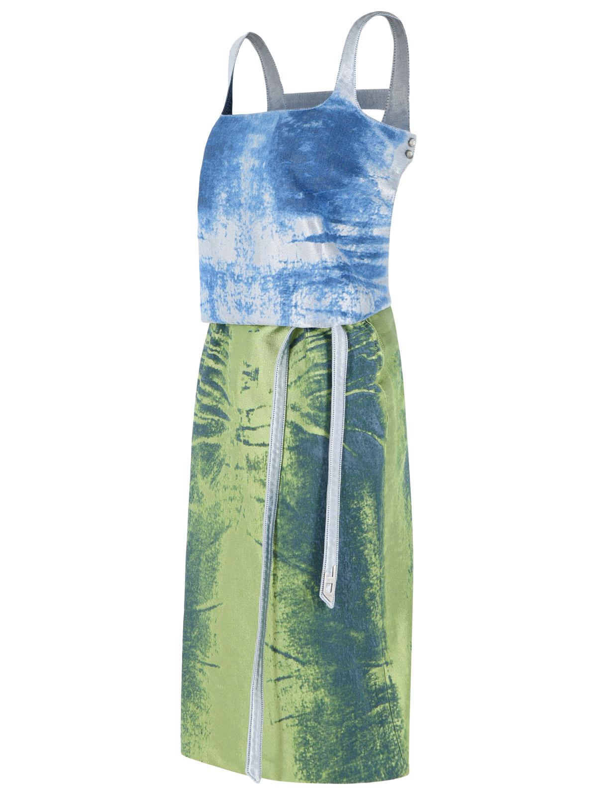 Diesel 'Sanat' Dress In Blue And Green Cotton Blend Women DIESEL