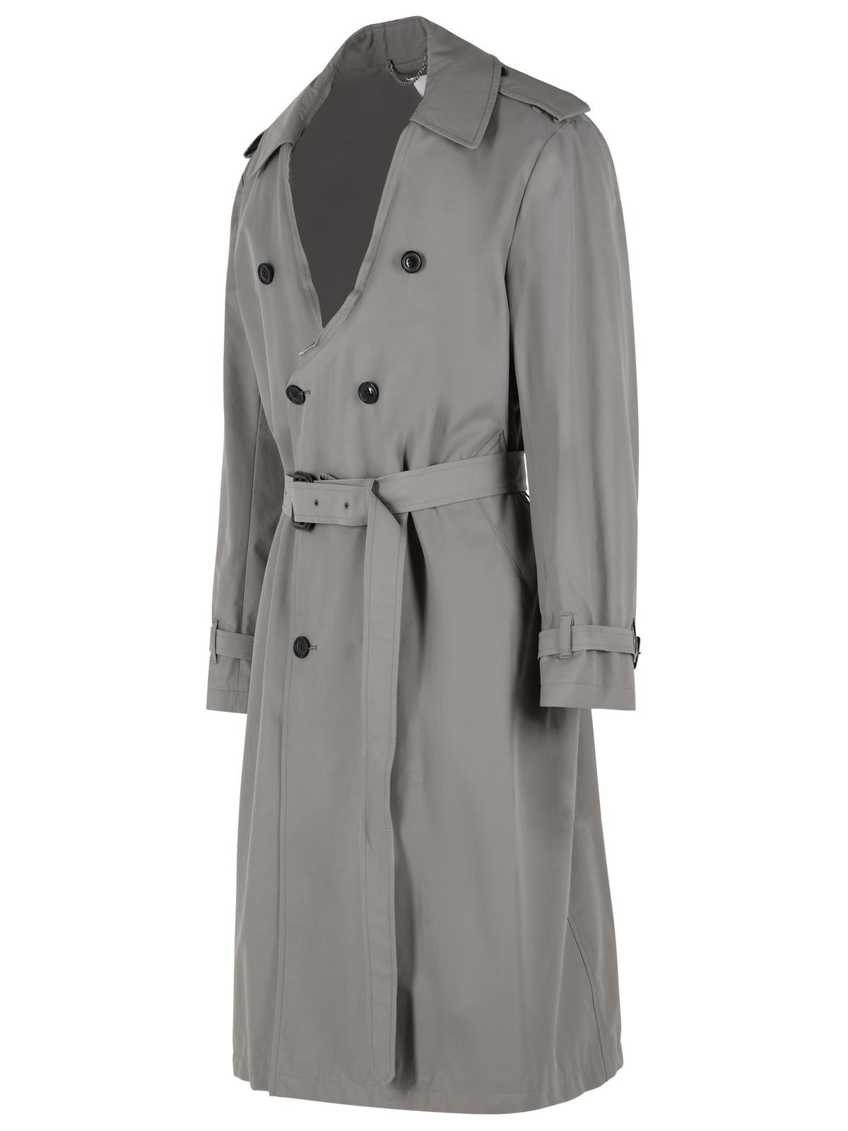Maison Margiela Grey Cotton Blend Trench Coat With Folded Collar Men MAISON MARGIELA