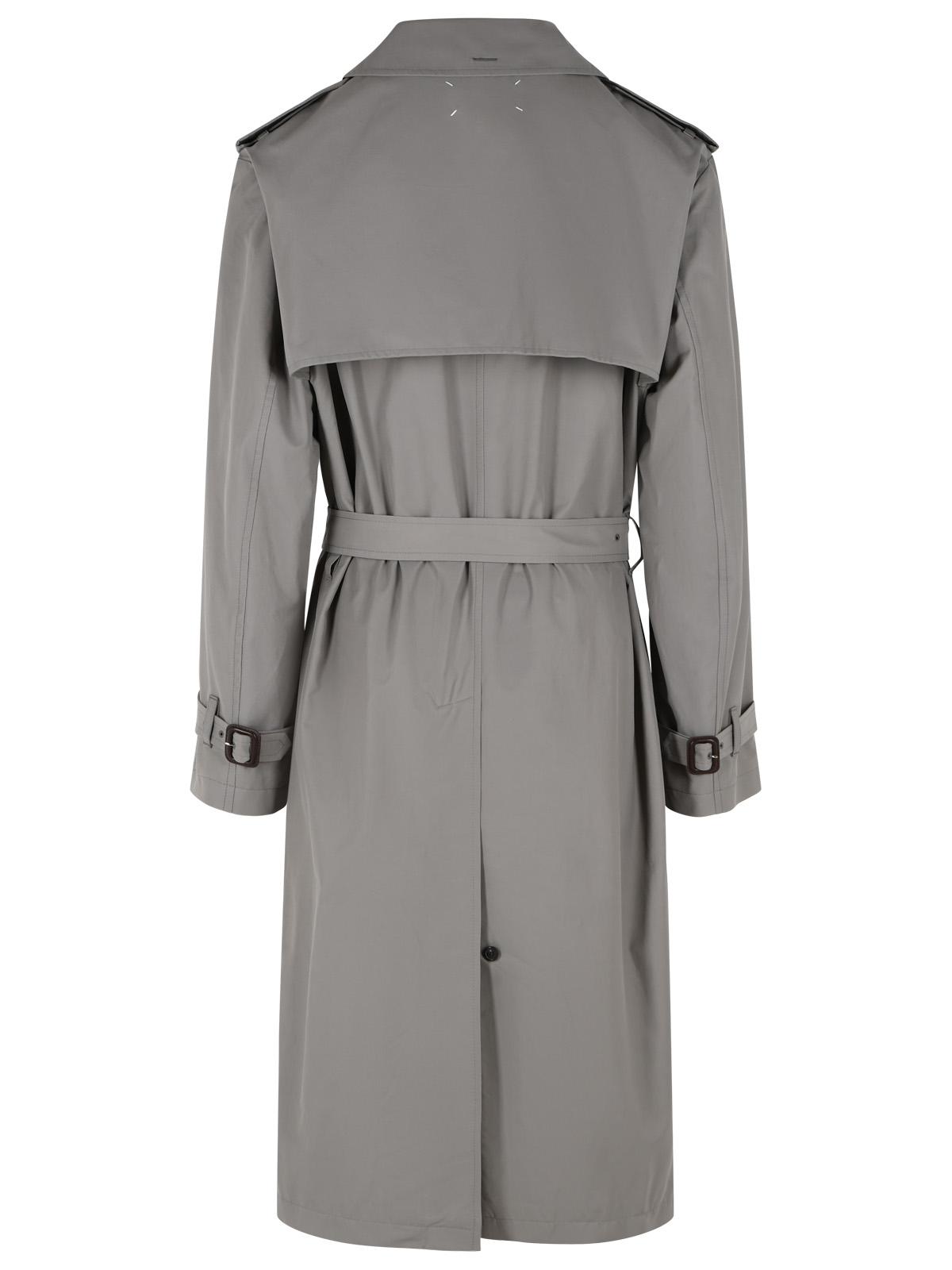 Maison Margiela Grey Cotton Blend Trench Coat With Folded Collar Men MAISON MARGIELA