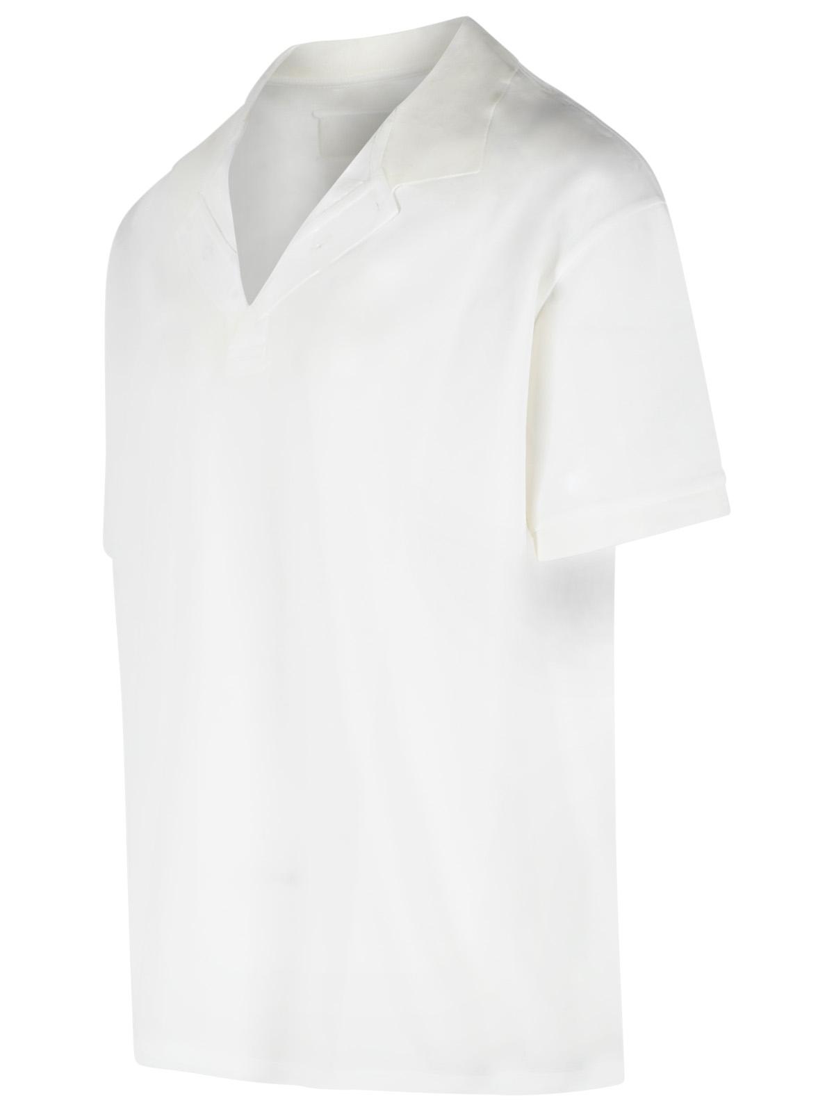 Maison Margiela White Cotton Polo Shirt Men MAISON MARGIELA