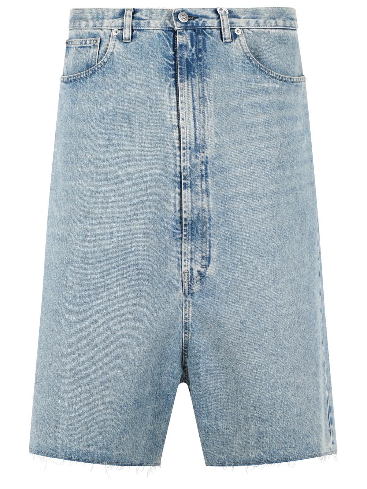 Maison Margiela Light Blue Cotton Bermuda Shorts Men MAISON MARGIELA