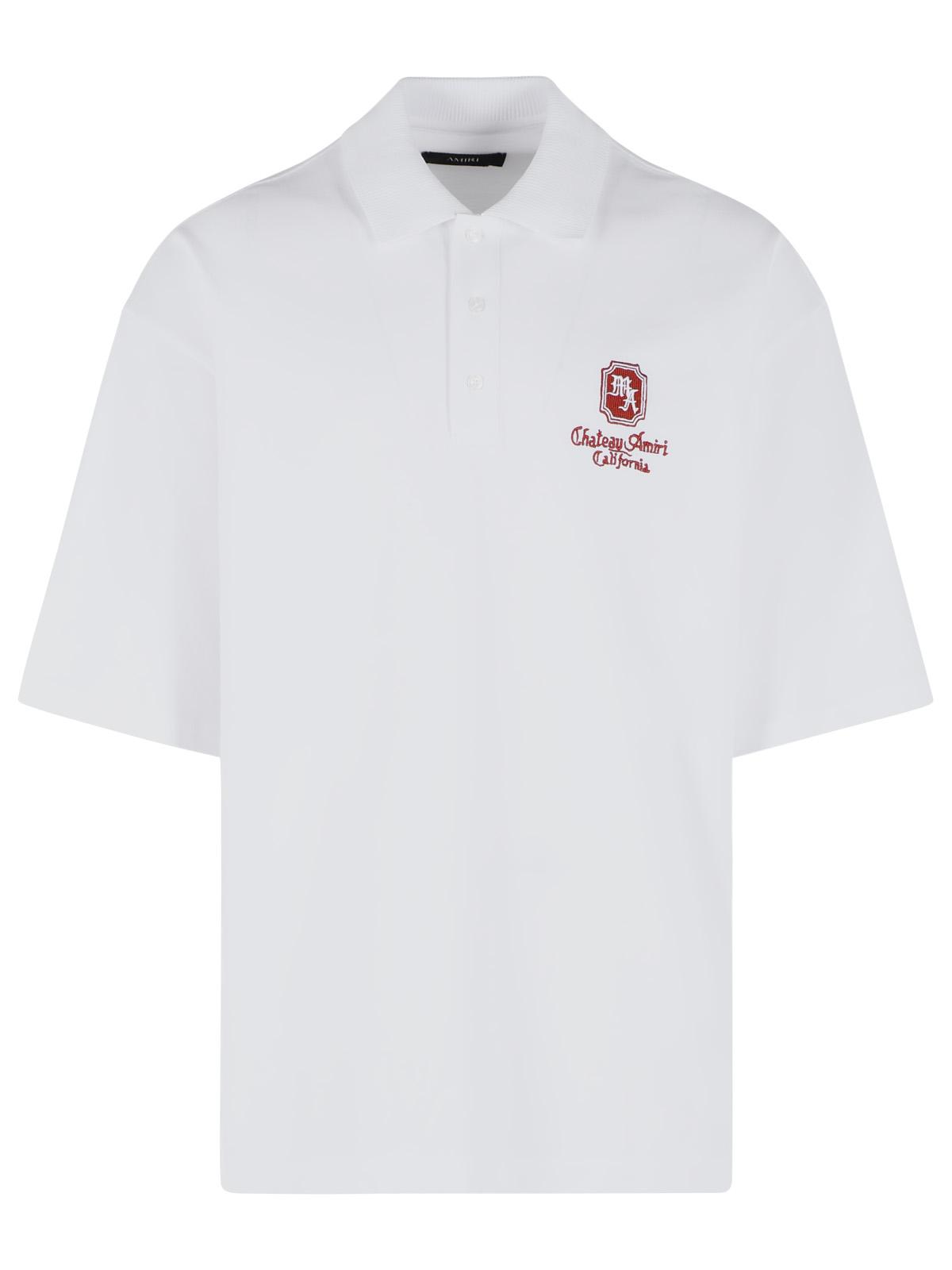 Amiri White Cotton Polo Shirt Men AMIRI