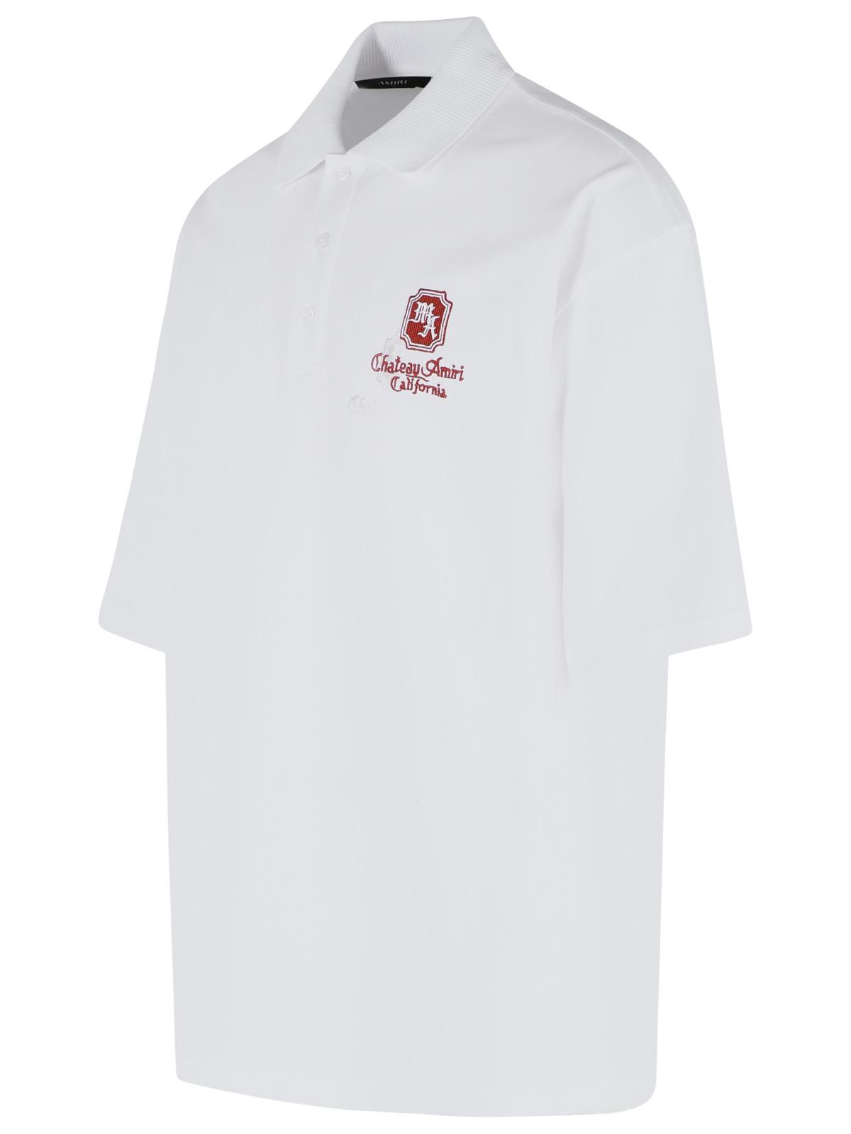 Amiri White Cotton Polo Shirt Men AMIRI