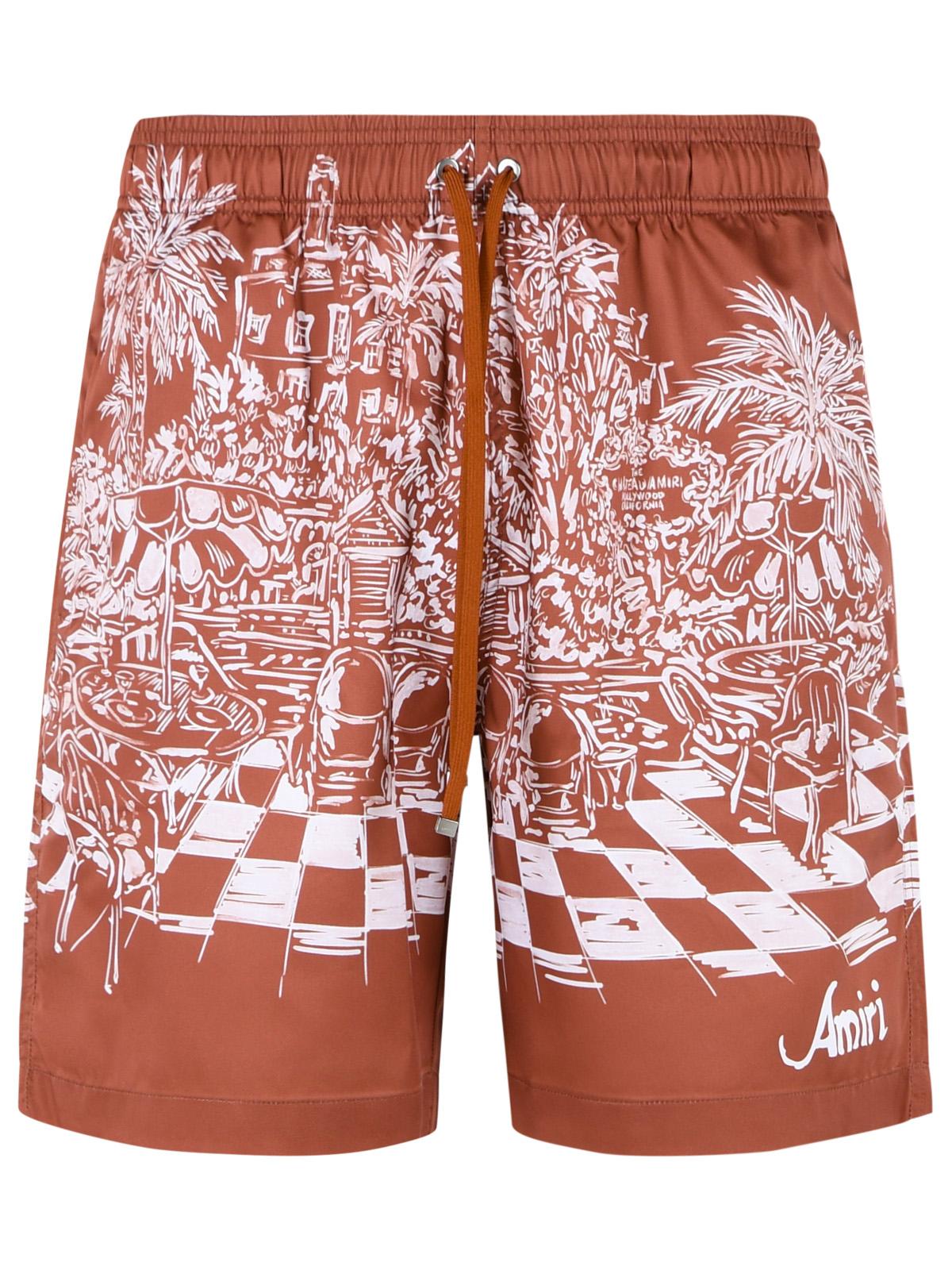 Amiri Terracotta Polyester Swimsuit Men AMIRI