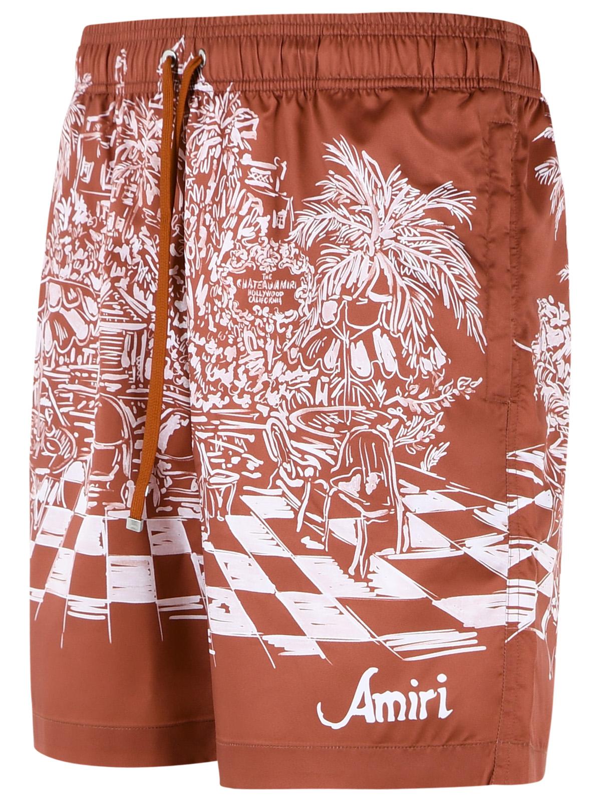 Amiri Terracotta Polyester Swimsuit Men AMIRI